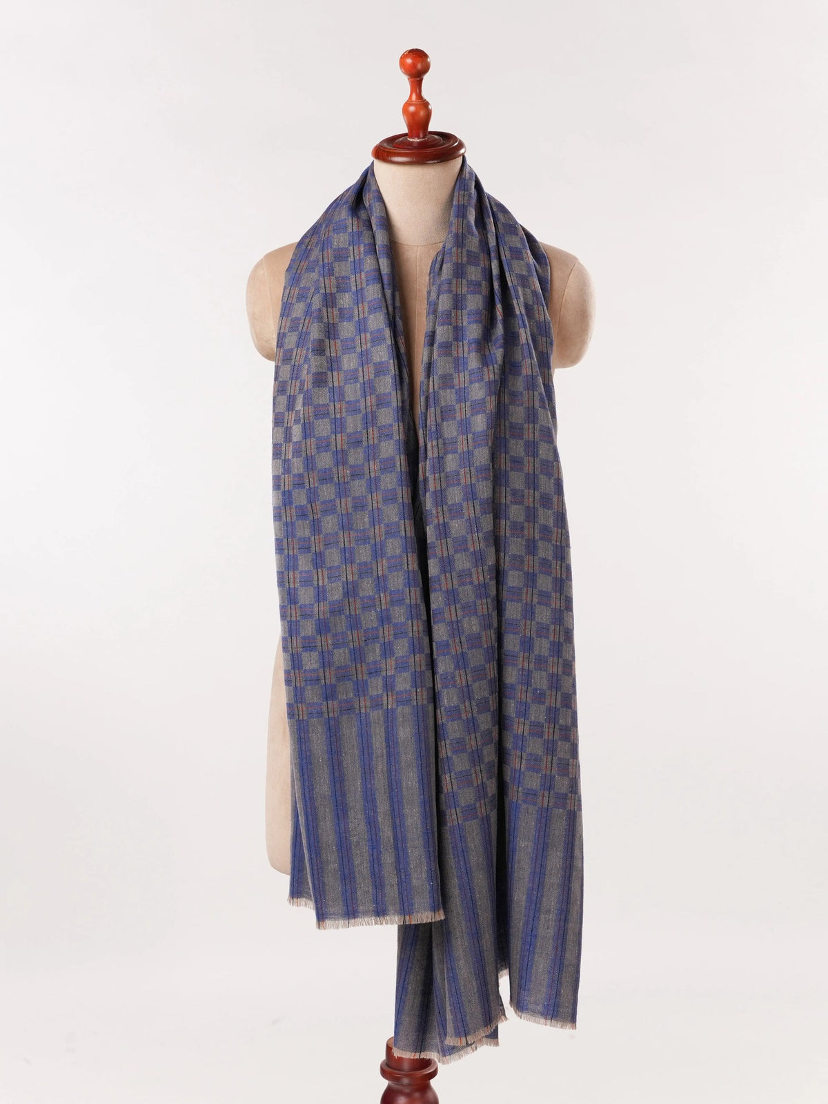 Blue Dual Shade Weave Soft Handwoven Pashmina Shawl