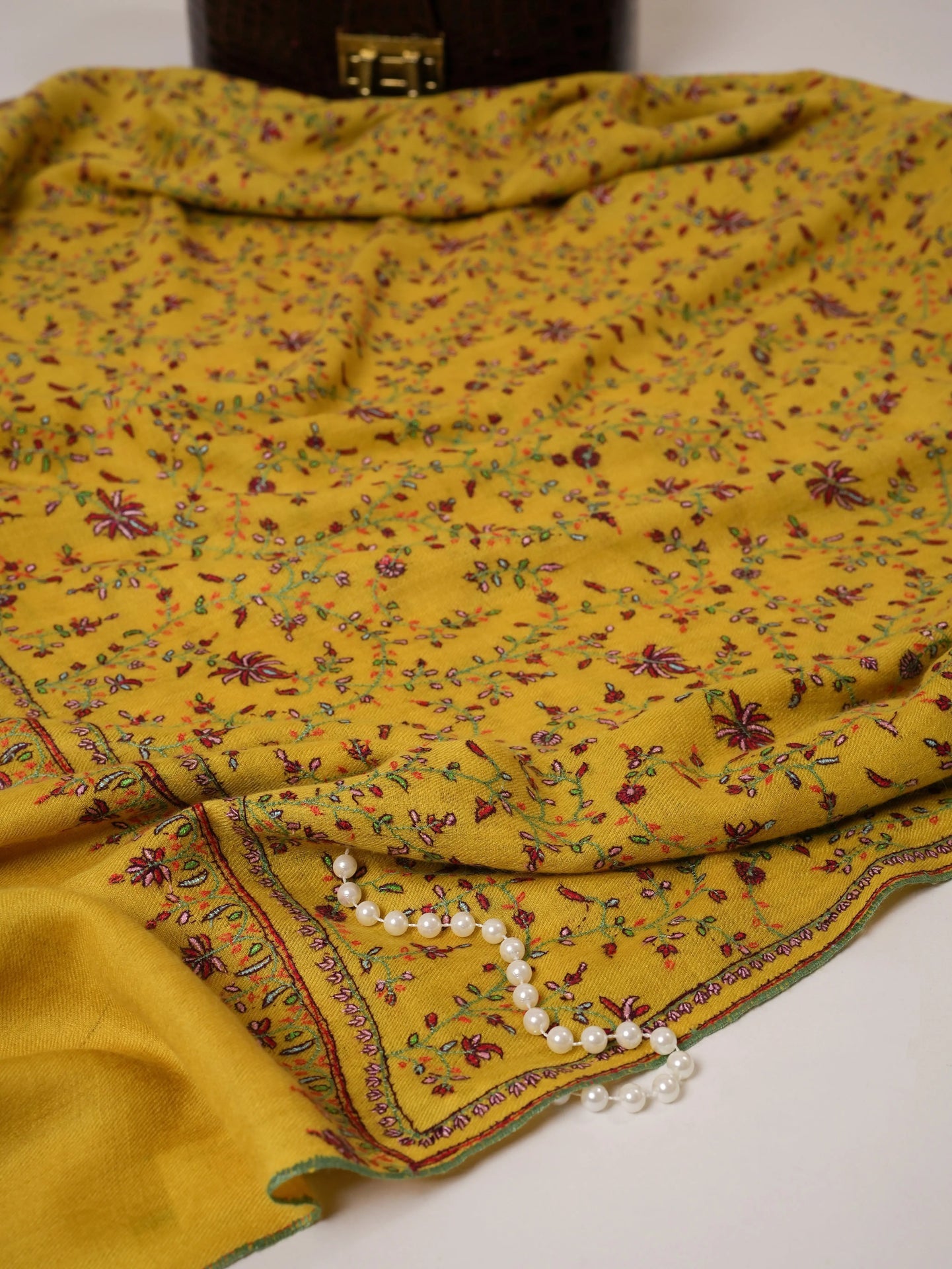 Hand Embroidered Detailed Pure Pashmina Soft Shawl Shahkaar Global