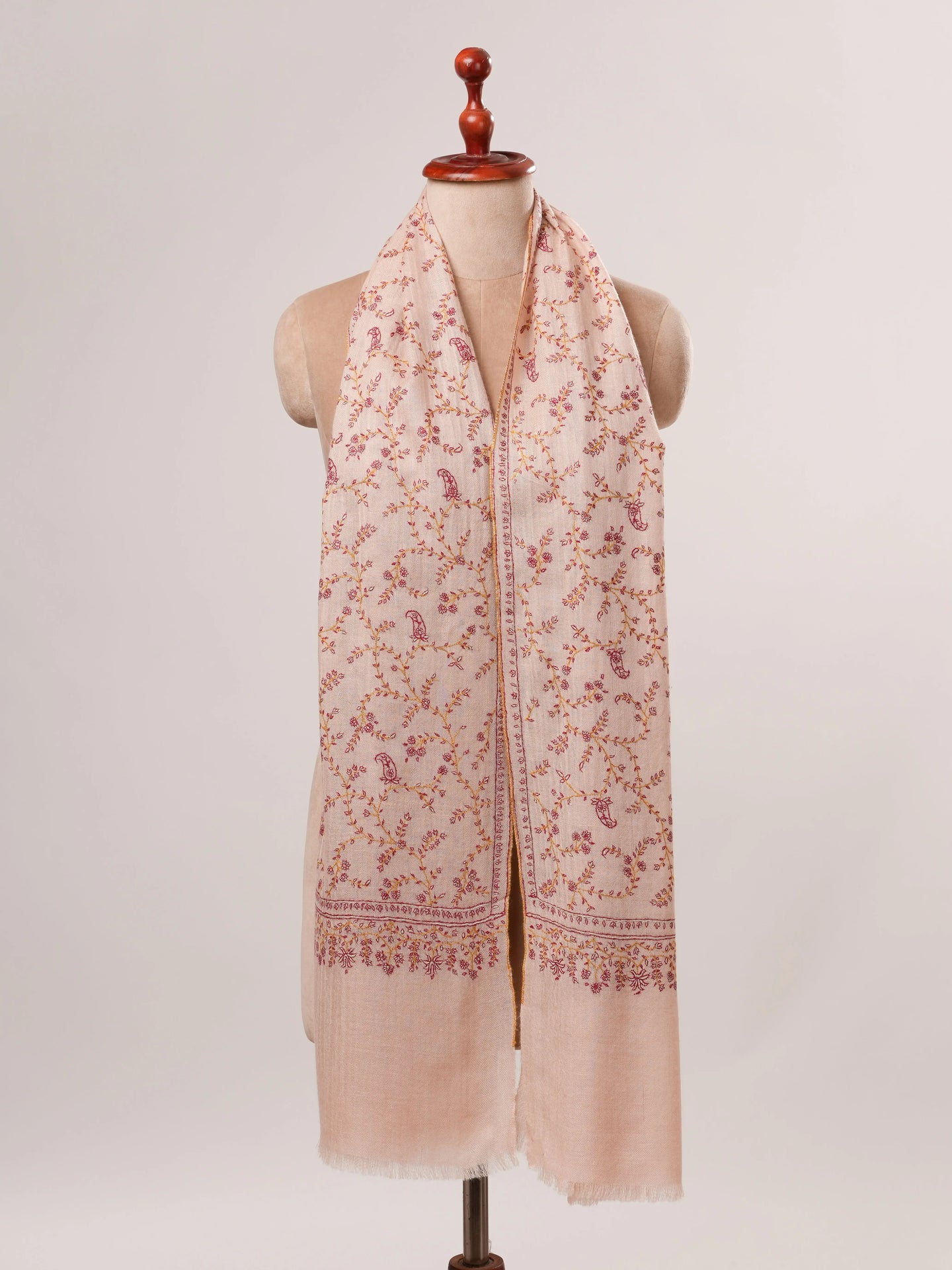 Hand Embroidered Soft Indian Cashmere Scarf Shahkaar.com