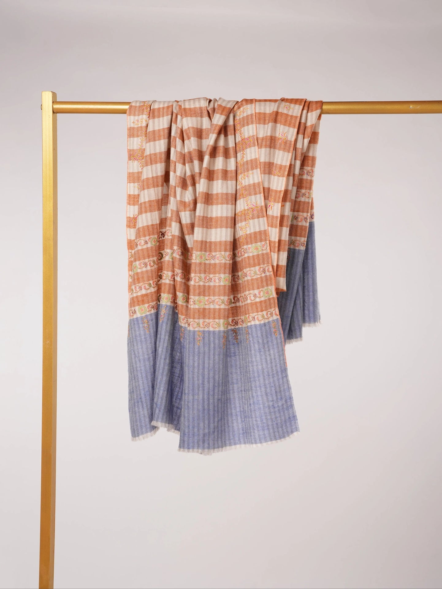 Handwoven Pashmina Shawl with Palldar Hand Sozni Embroidery Shahkaar.com
