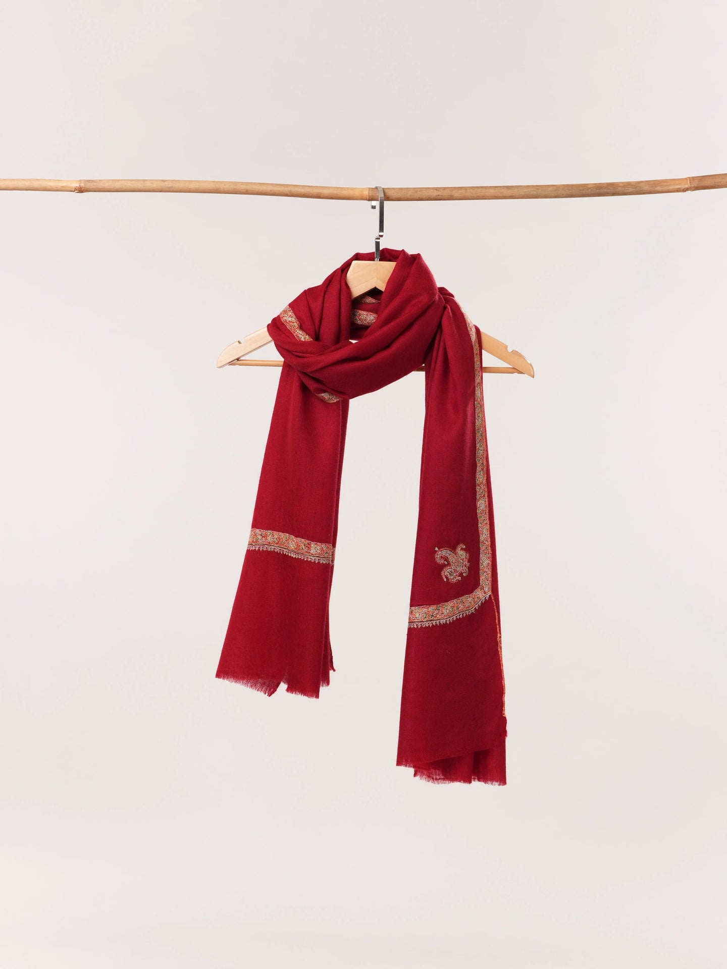 Hashia Hand Embroidered Featherlight Cashmere Scarf Shahkaar.com
