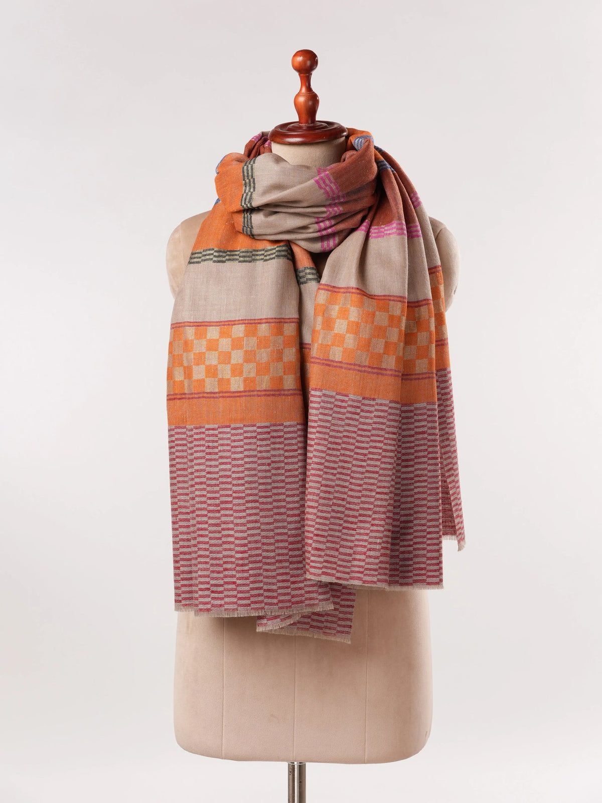 Contemporary Handwoven Authentic Pashmina Shawl