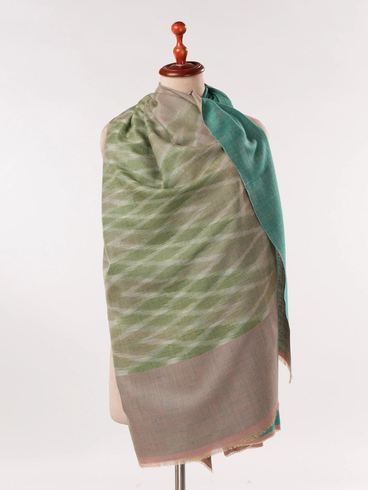 Lightweight Dual Shade Soft Pashmina Shawl with Ikat Weave