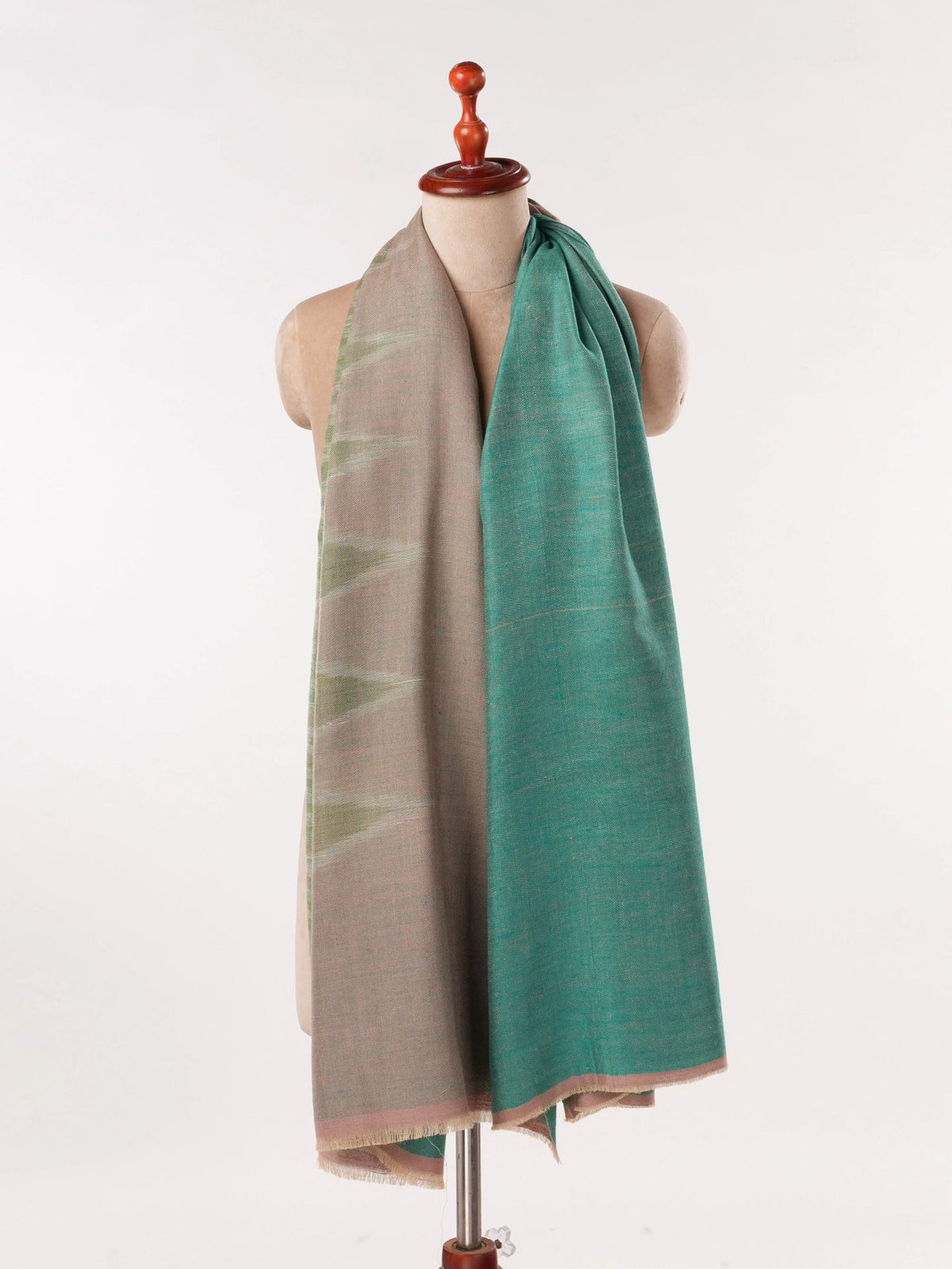 Lightweight Dual Shade Soft Pashmina Shawl with Ikat Weave