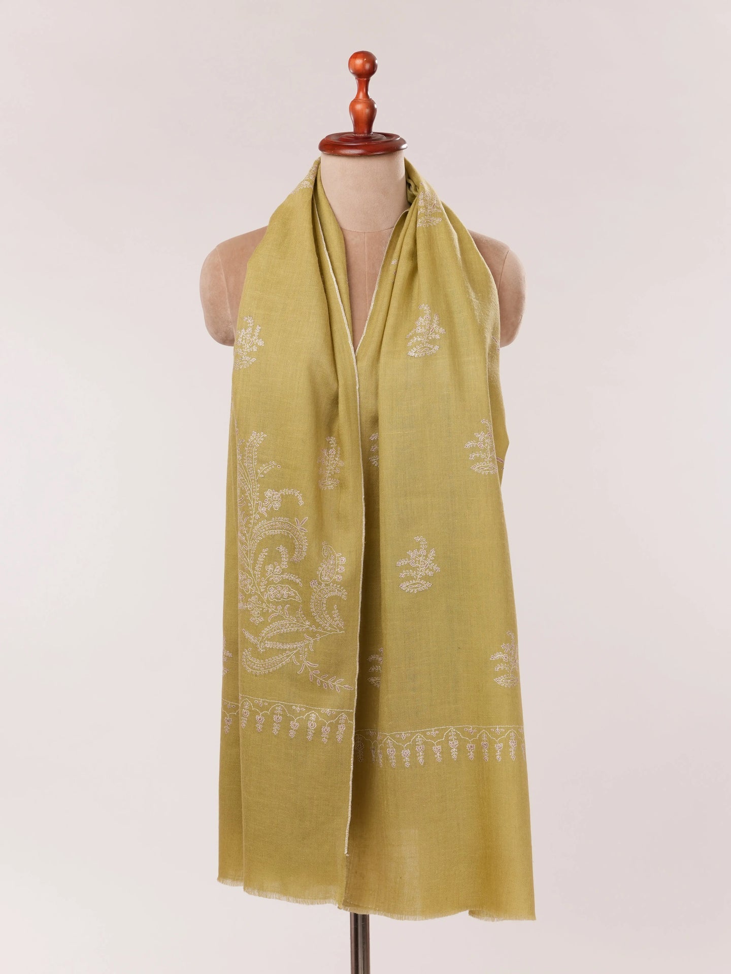 Hand Embroidered Handwoven Indian Cashmere Scarf Shahkaar.com