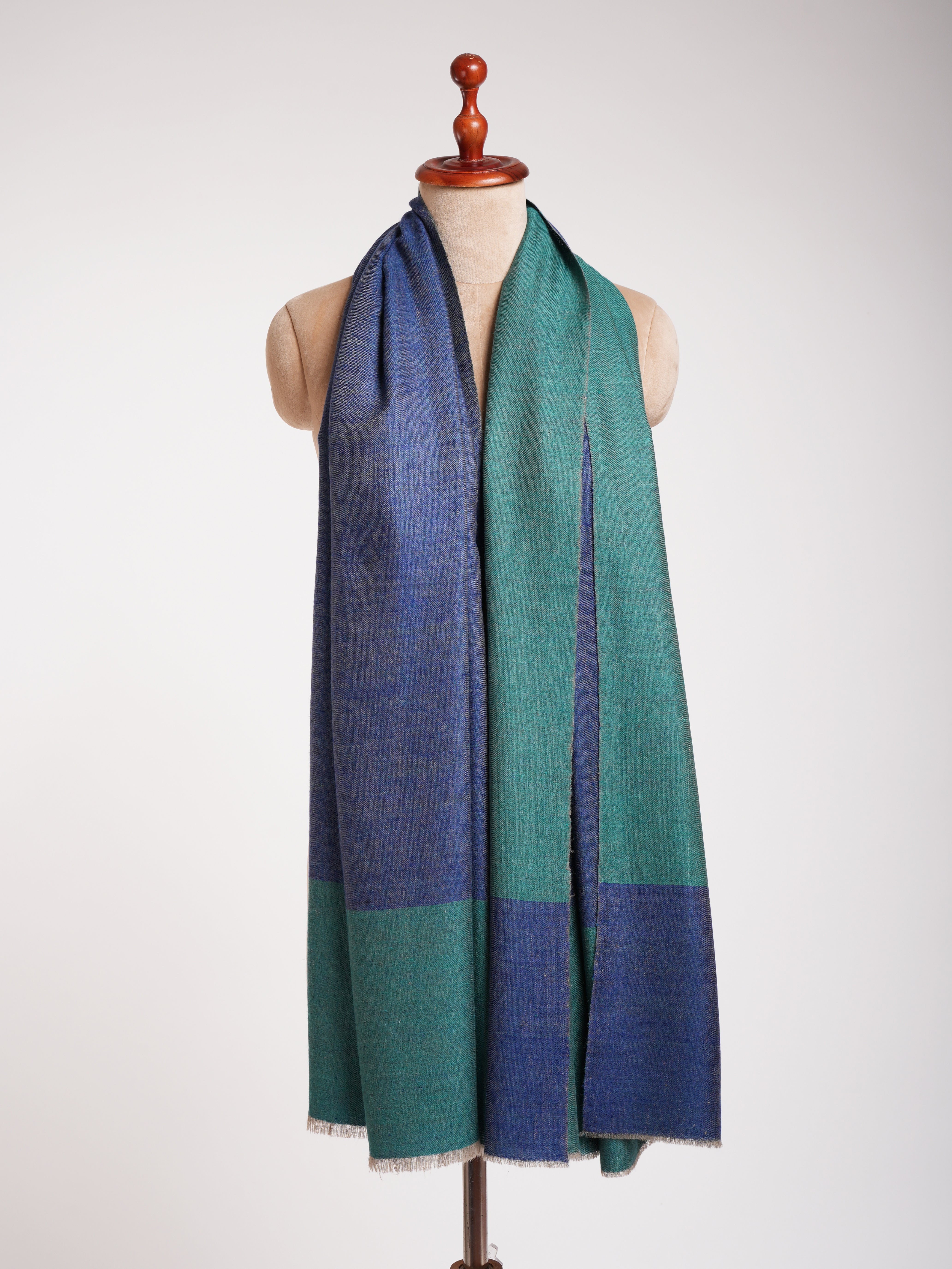 Blu e turchese Dorukha Kashmir Pashmina Shawl