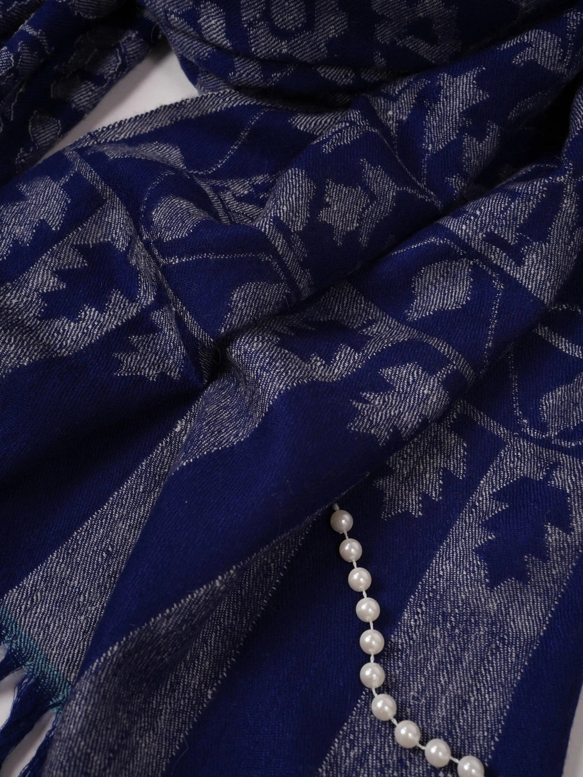 Blue Handwoven Soft Kani Cashmere Scarf