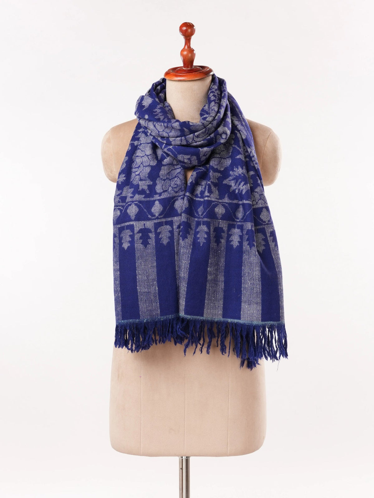 Blue Handwoven Soft Kani Cashmere Scarf