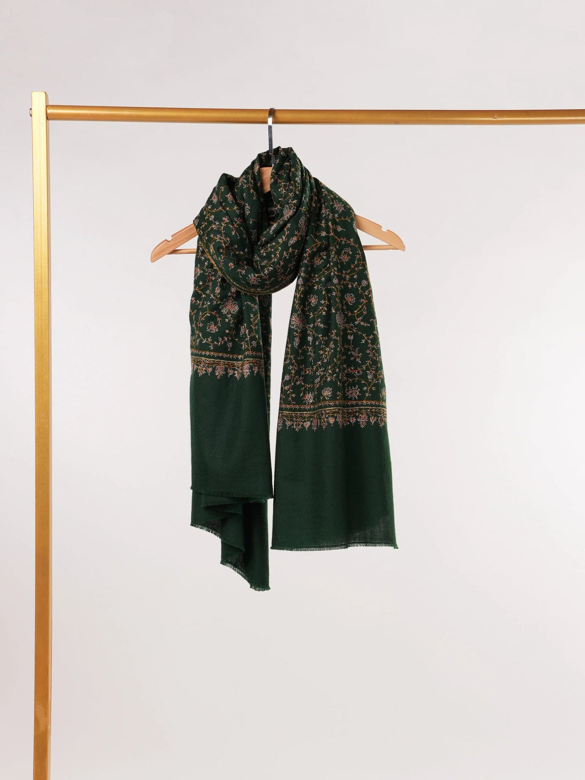 Jali Sozni Hand Embroidered Black Original Handwoven Pashmina Shawl Shahkaar.com