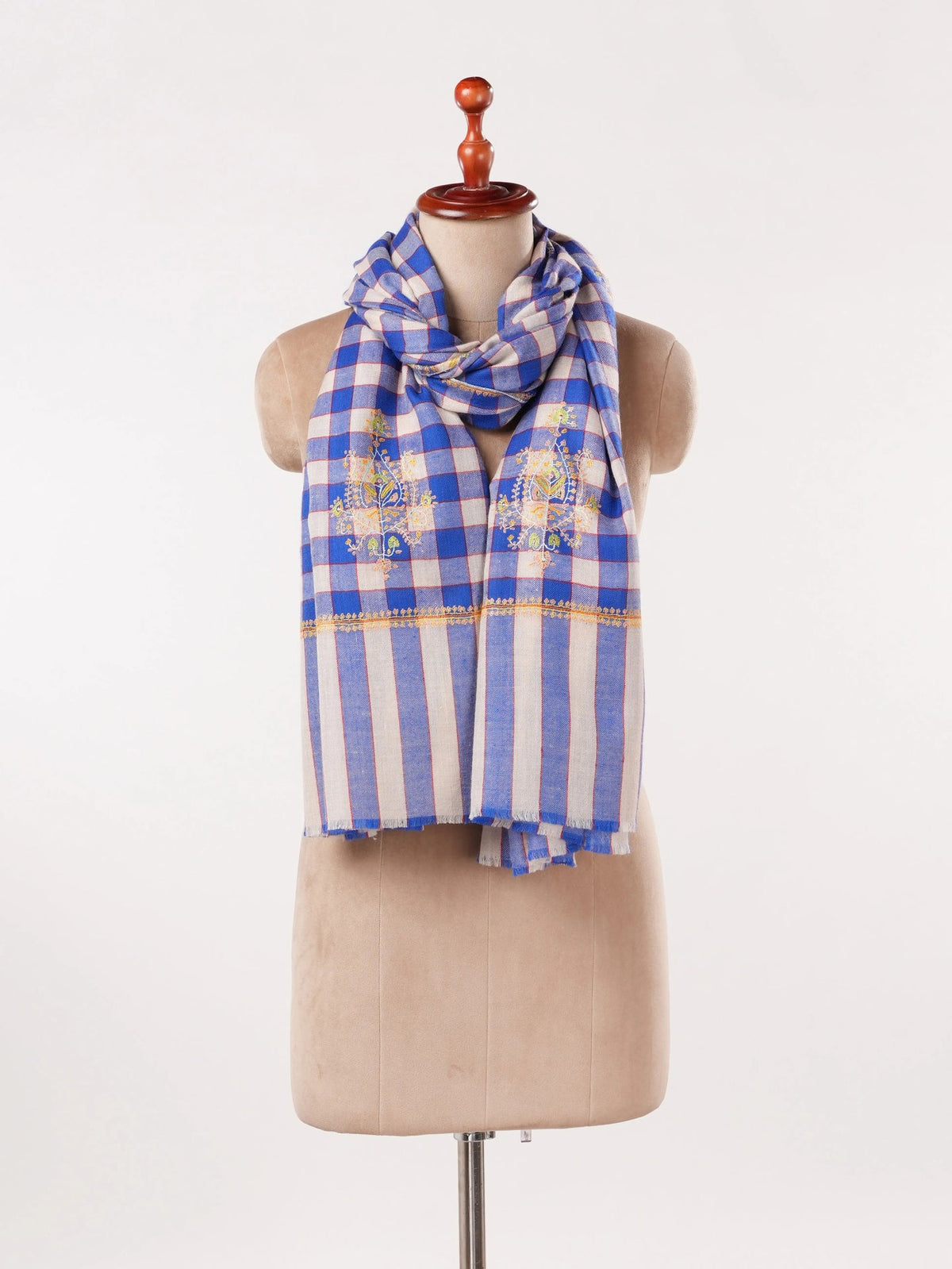 Handwoven Soft Pashmina Shawl with Hand Sozni Buteh Embroidery