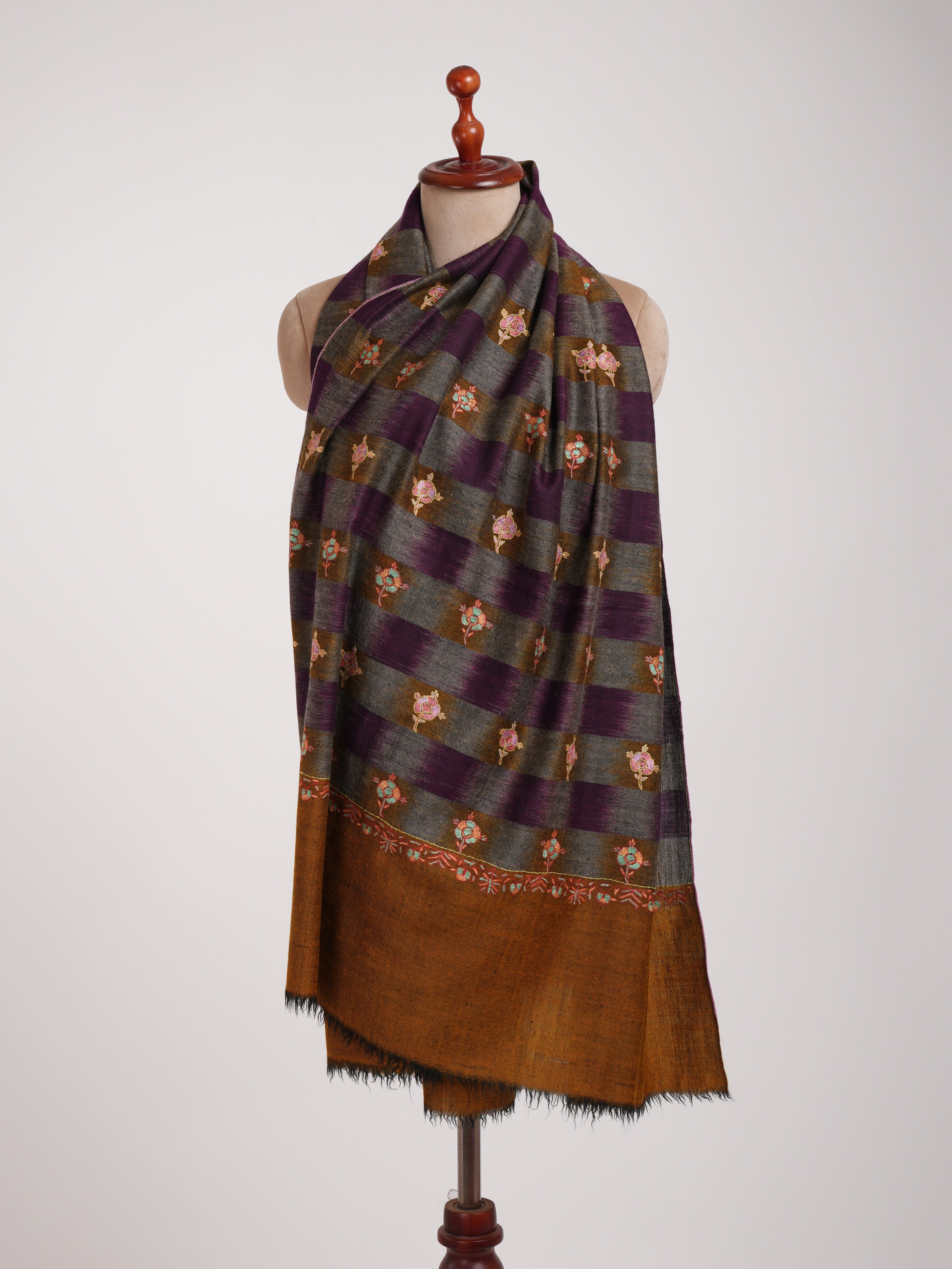 Purple Hue Space Dyed Kashmiri Pashmina Shawl