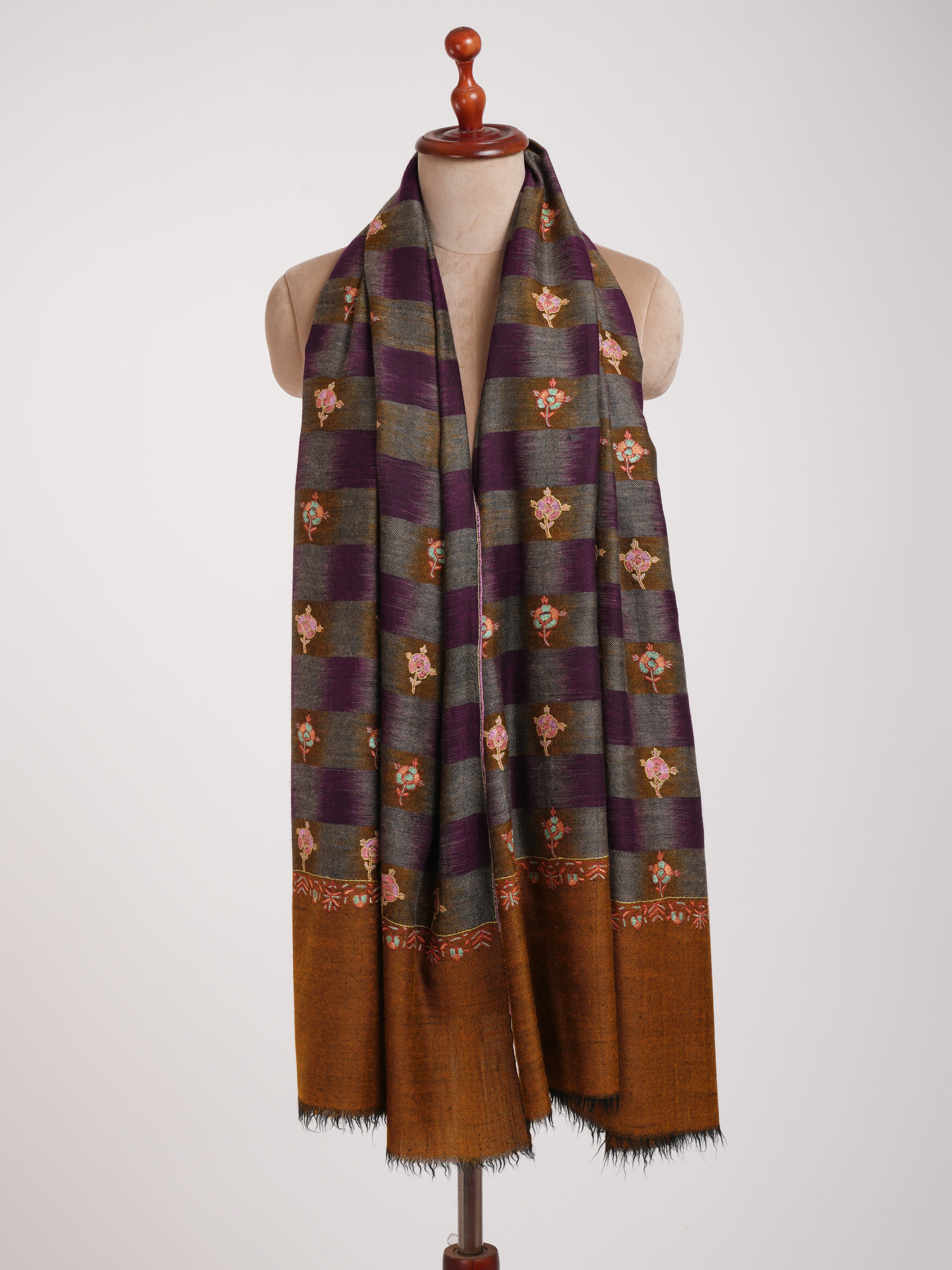 Purple Hue Space Dyed Kashmiri Pashmina Shawl