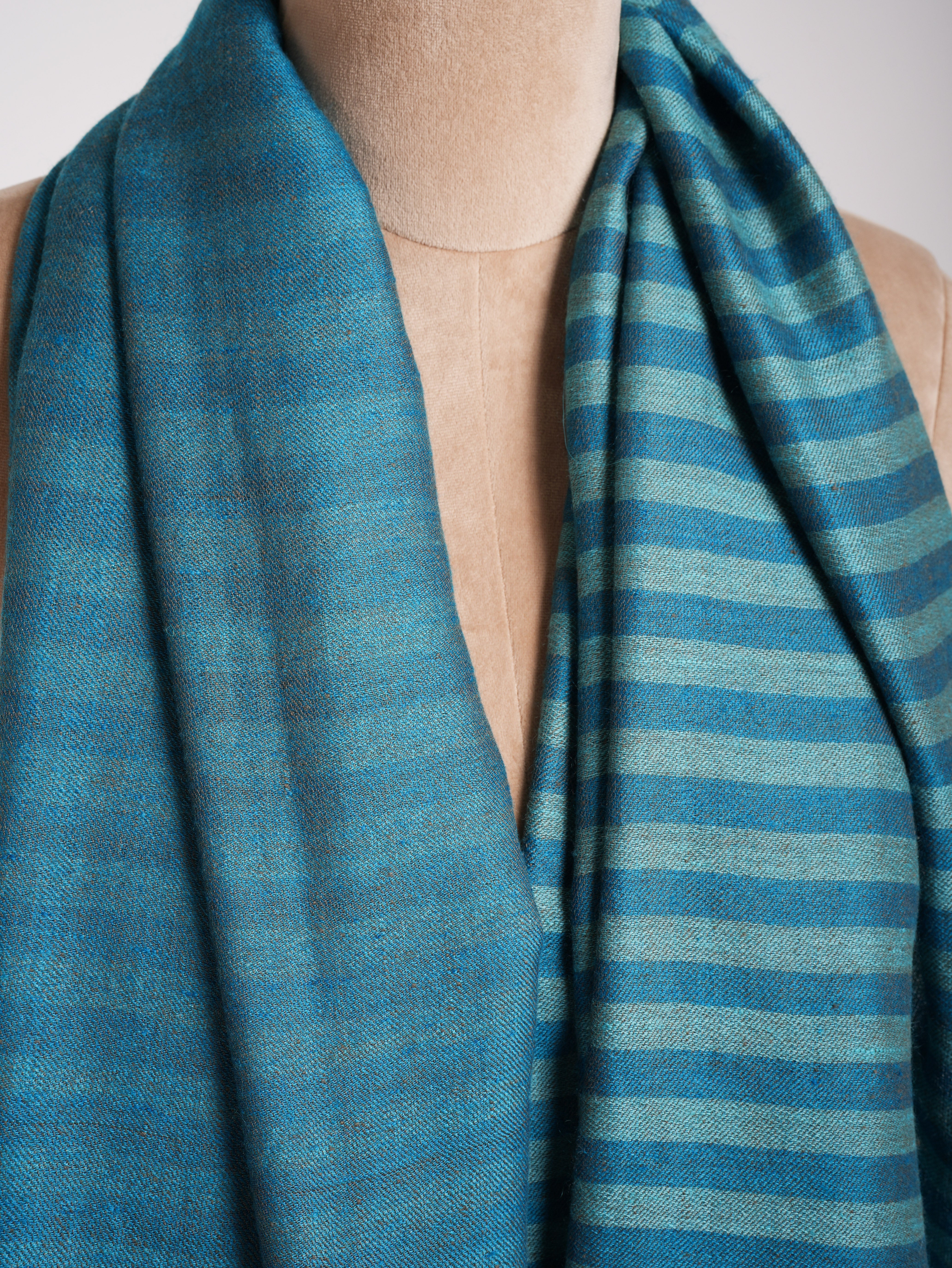 Reversible Turquoise Artistic Pashmina Wrap