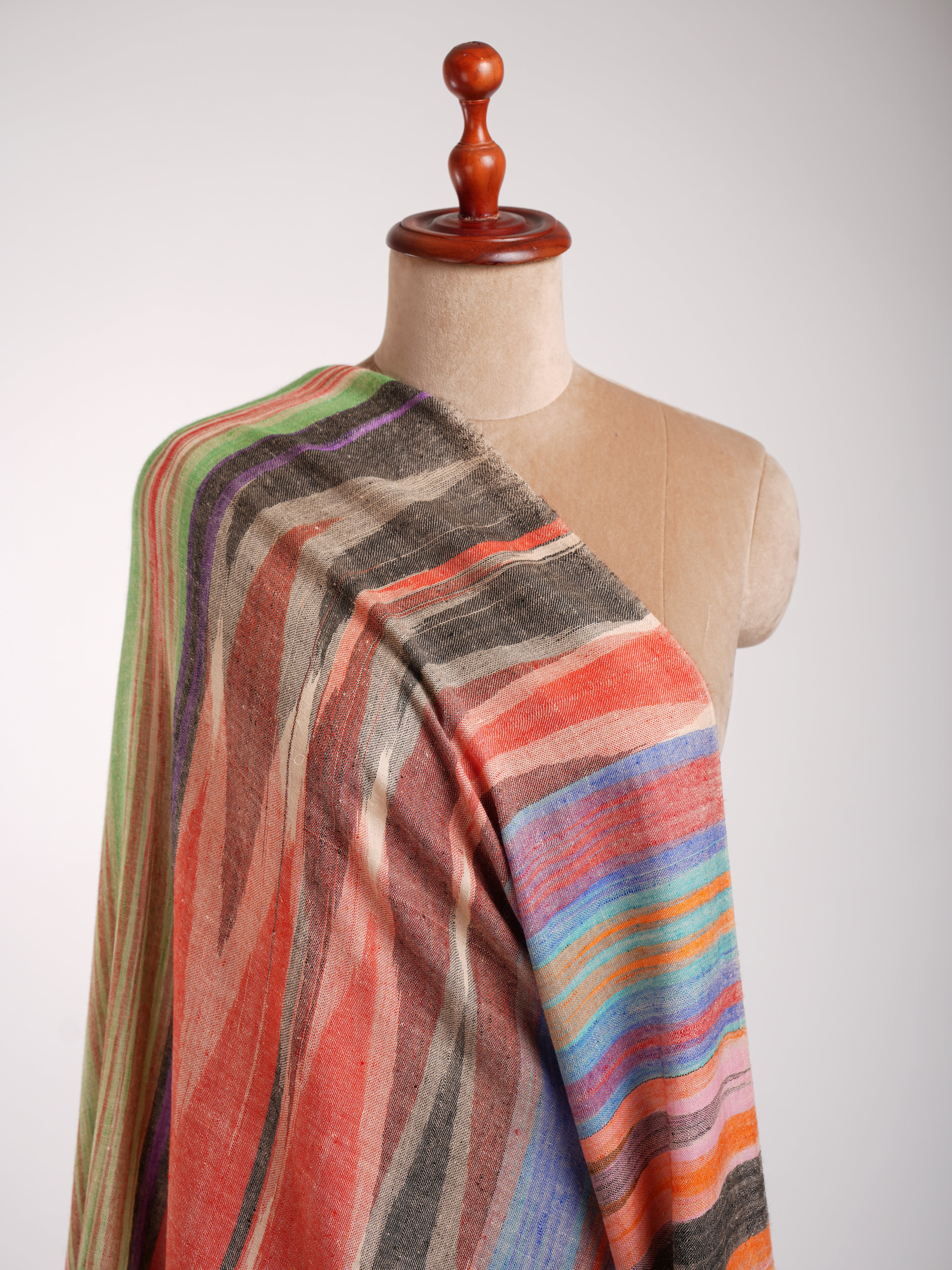 Châle Pashmina Artistique Ikat Multicolore Rustique