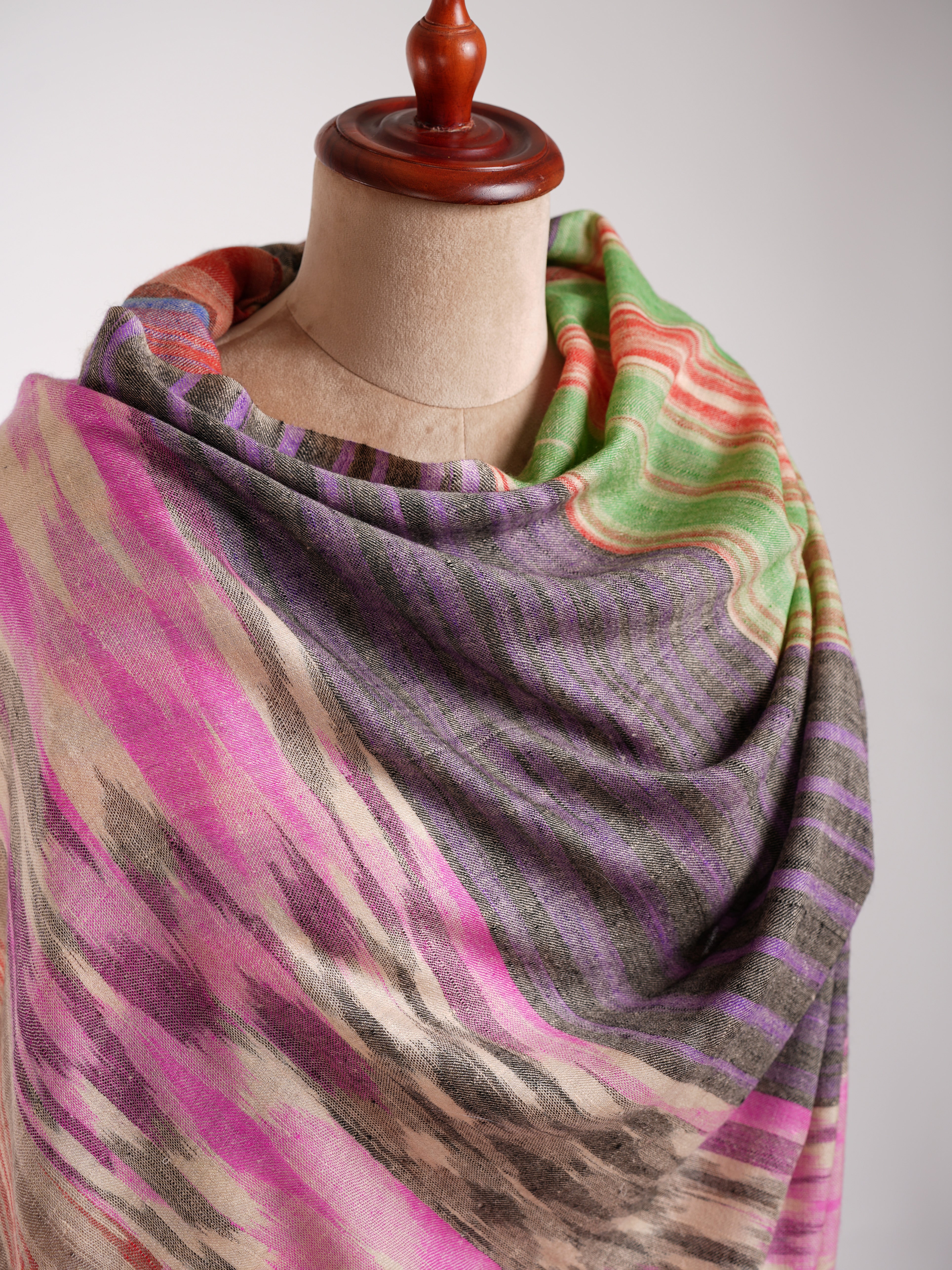 Châle Pashmina Artistique Ikat Multicolore Rustique