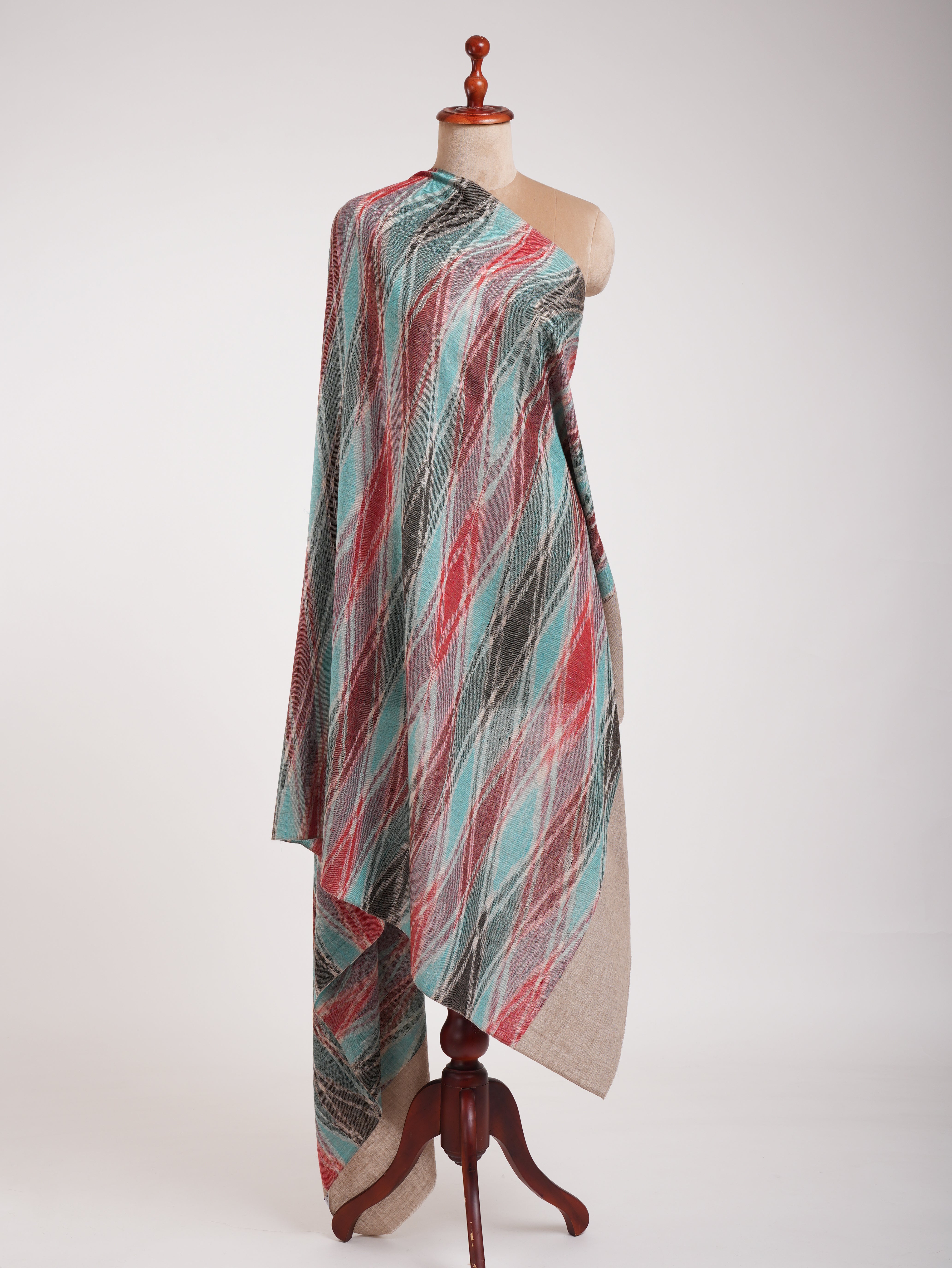 Handloomed Soft Pashmina Ikat Shawl