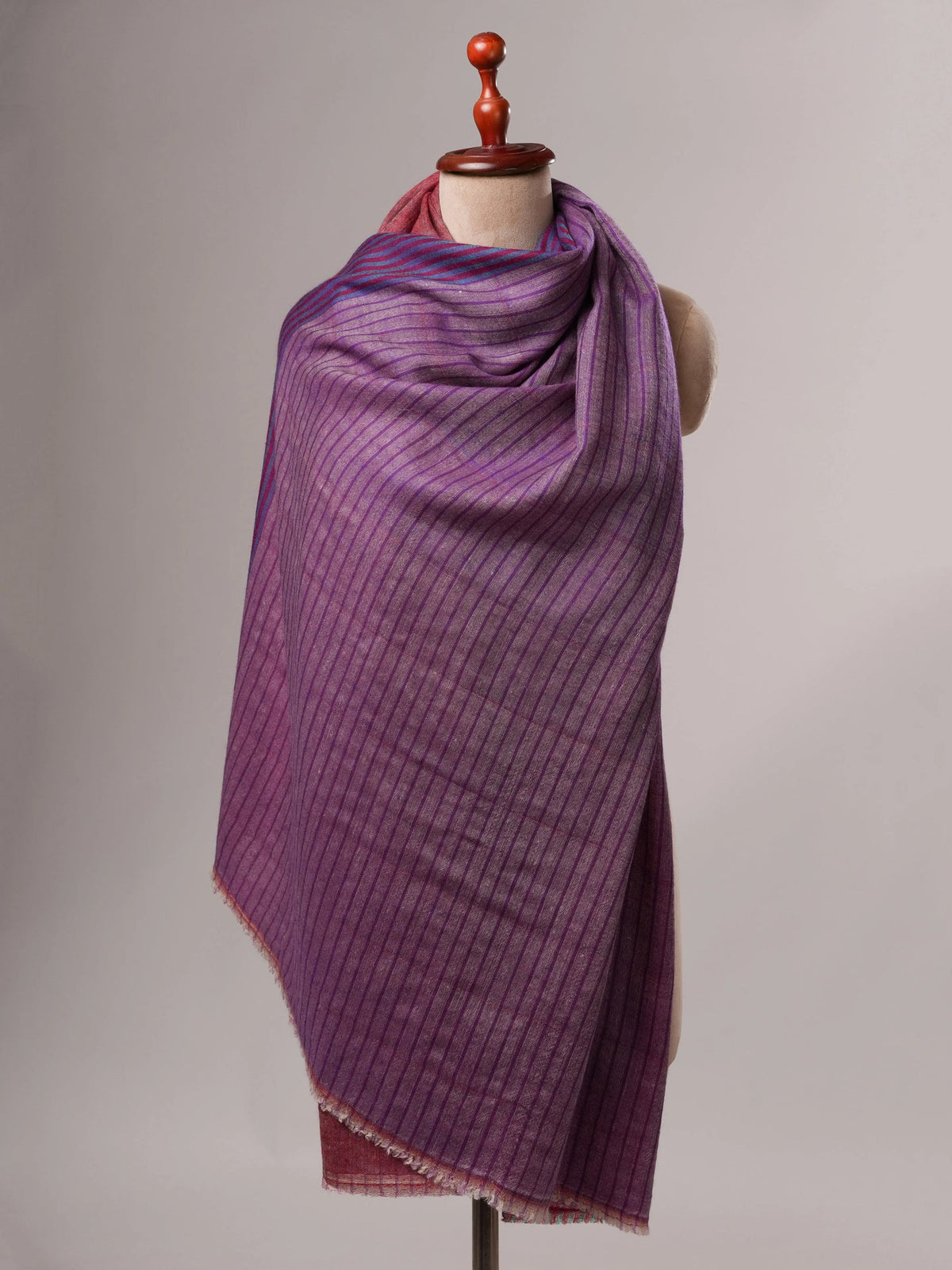 Authentic Kashmiri Pashmina Shawl with Subtle Two Leaf Pattern