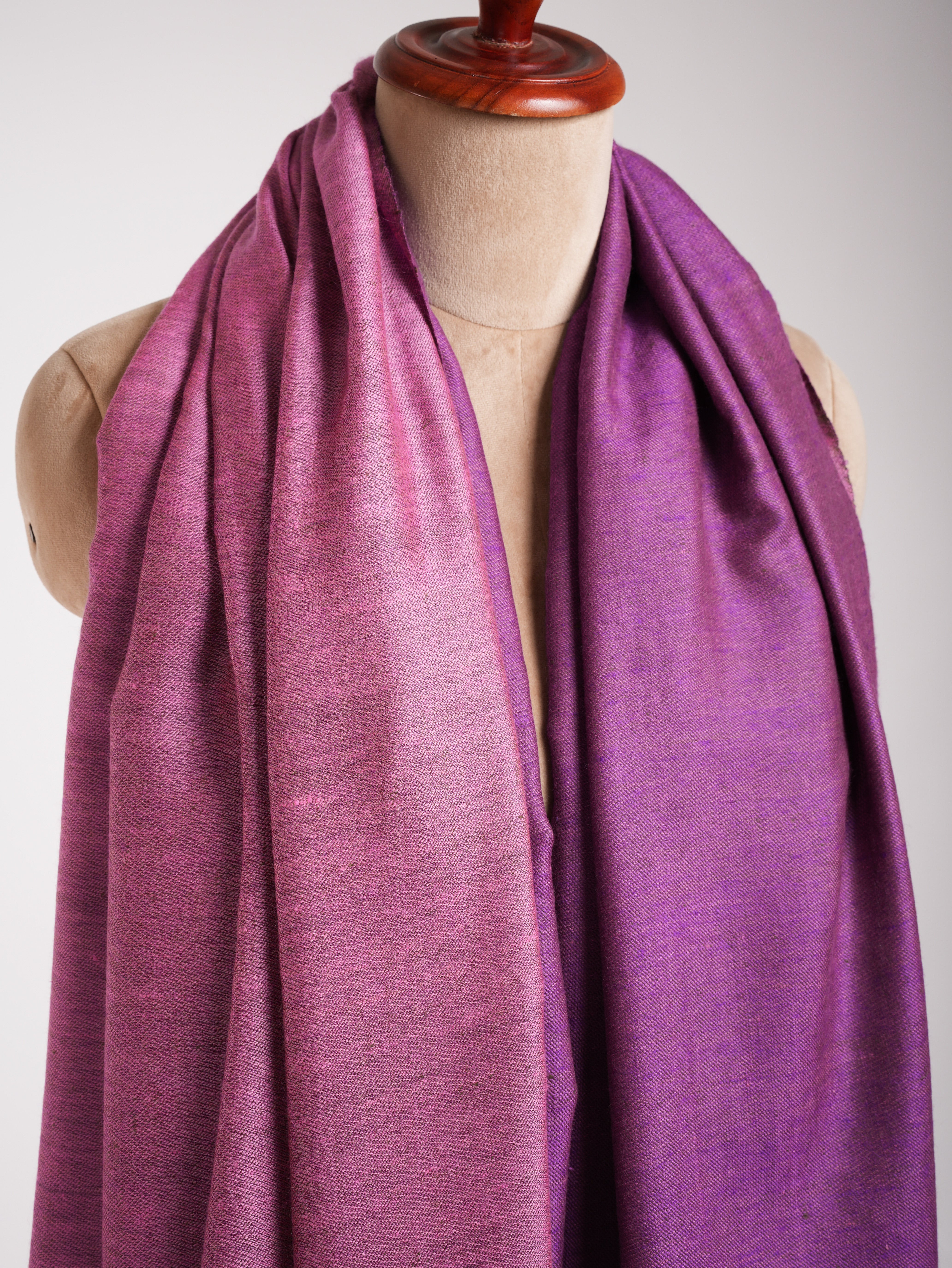 Pashmina surdimensionné double teinte rose carmin et violette africaine