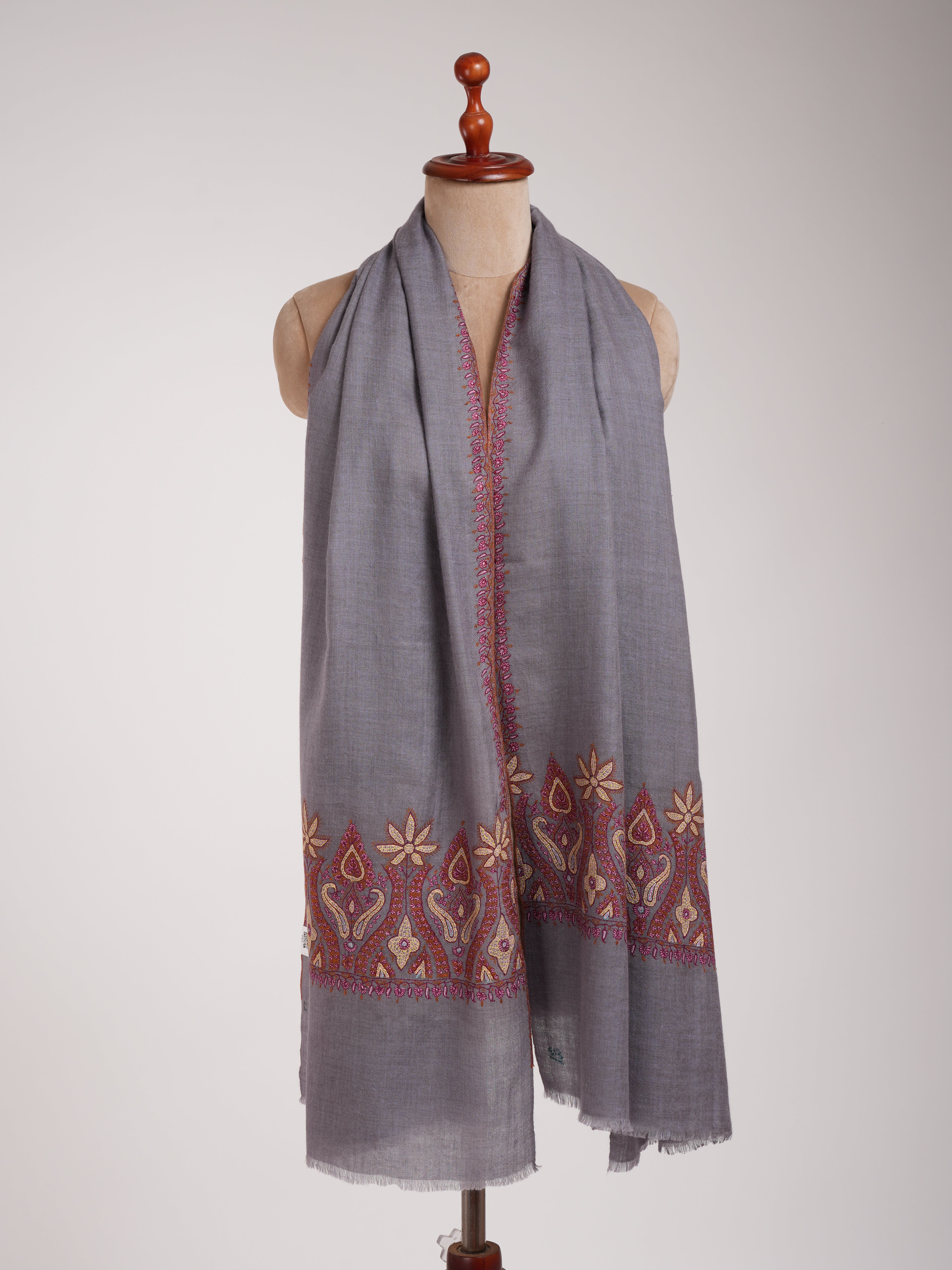 Palladar Embroidered Handloomed Denim Cashmere