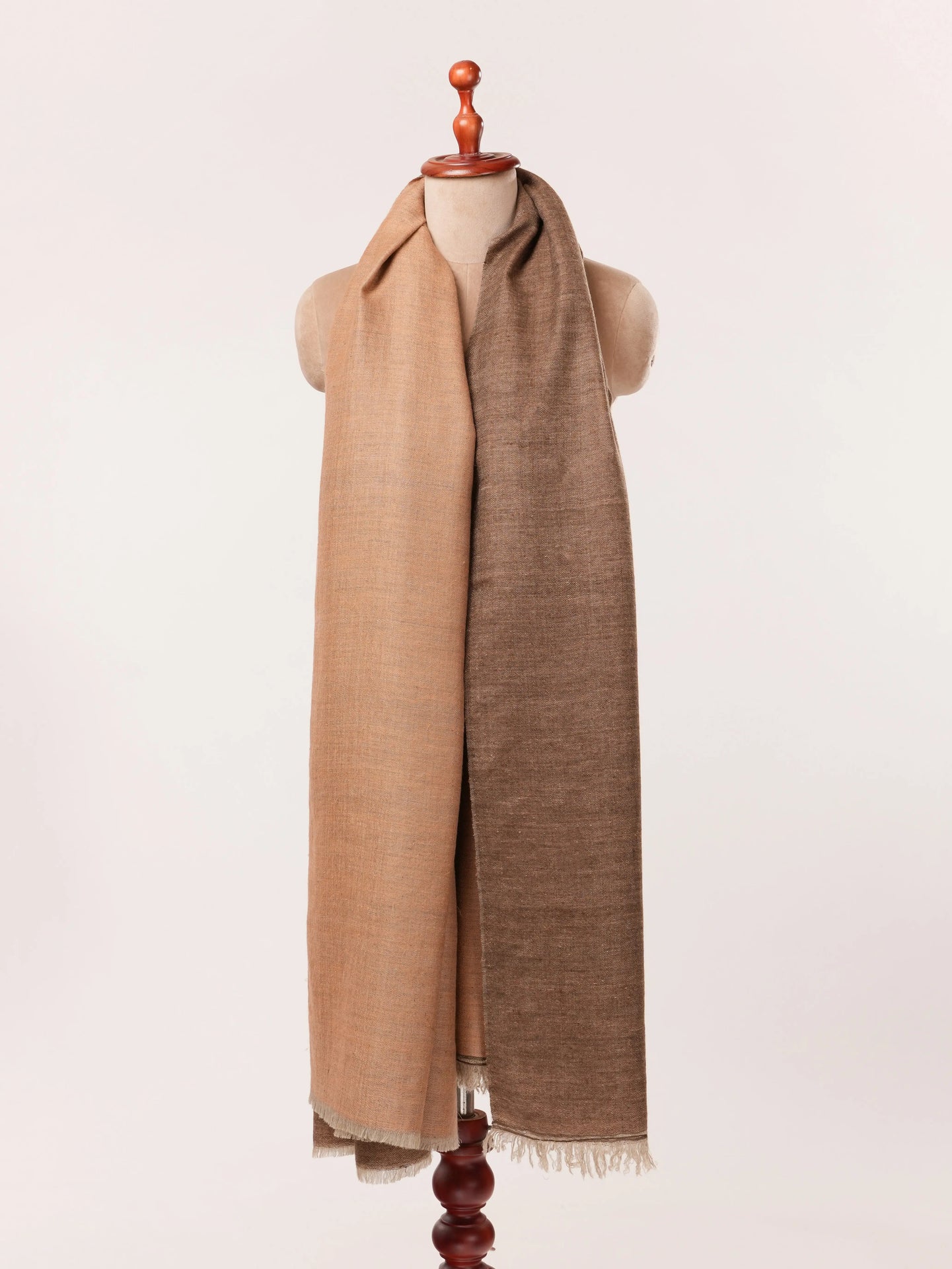 Oversized Handwoven Kashmiri Handspun Pure Pashmina Shawl in Dual Shade Shahkaar.com