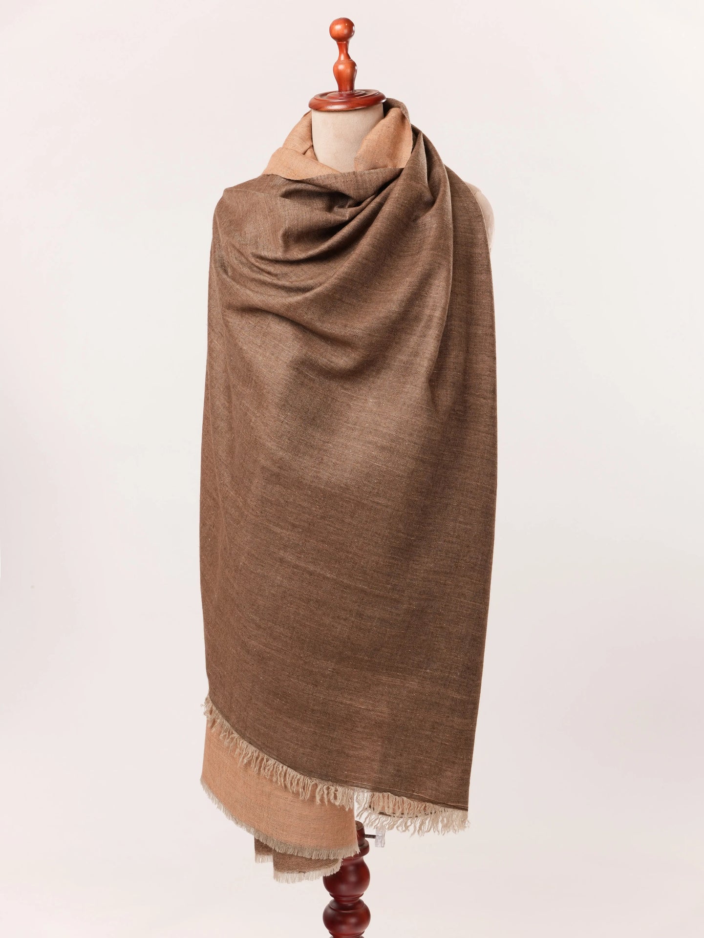 Oversized Handwoven Kashmiri Handspun Pure Pashmina Shawl in Dual Shade Shahkaar.com