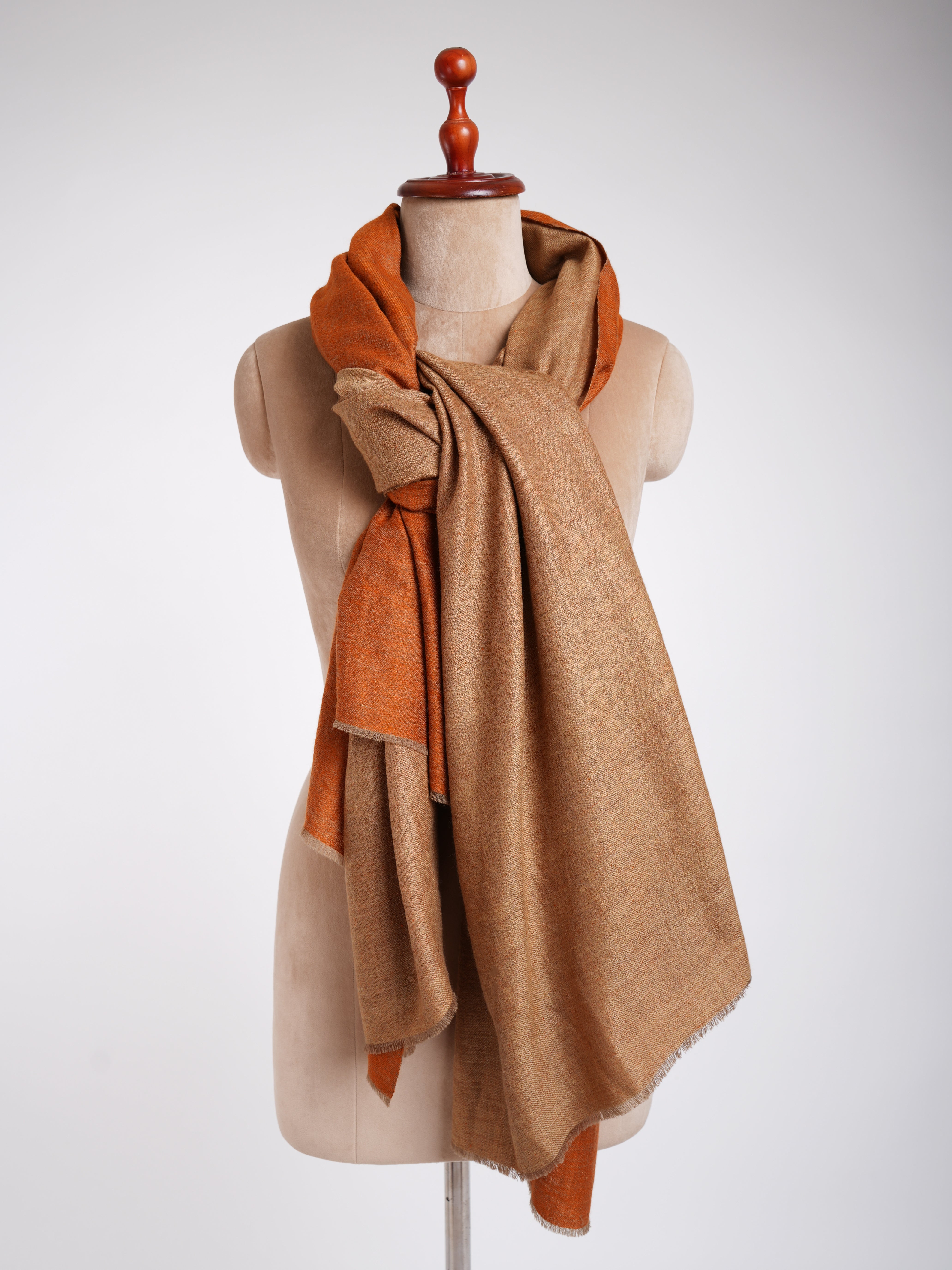 Dorukha Châle Pashmina filé à la main Érable d’automne