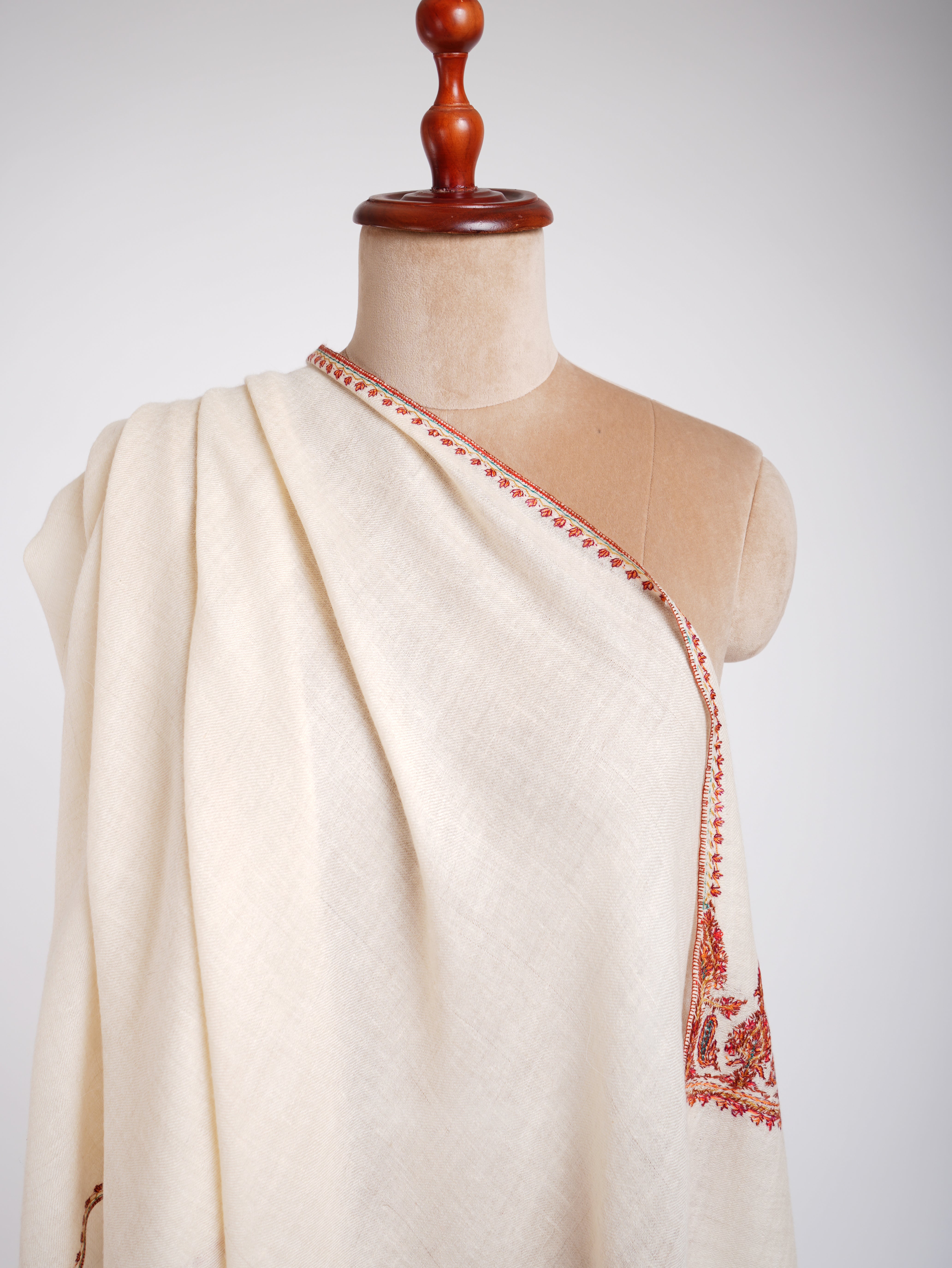 Ivory Pure Pashmina Handmade Cashmere Stole