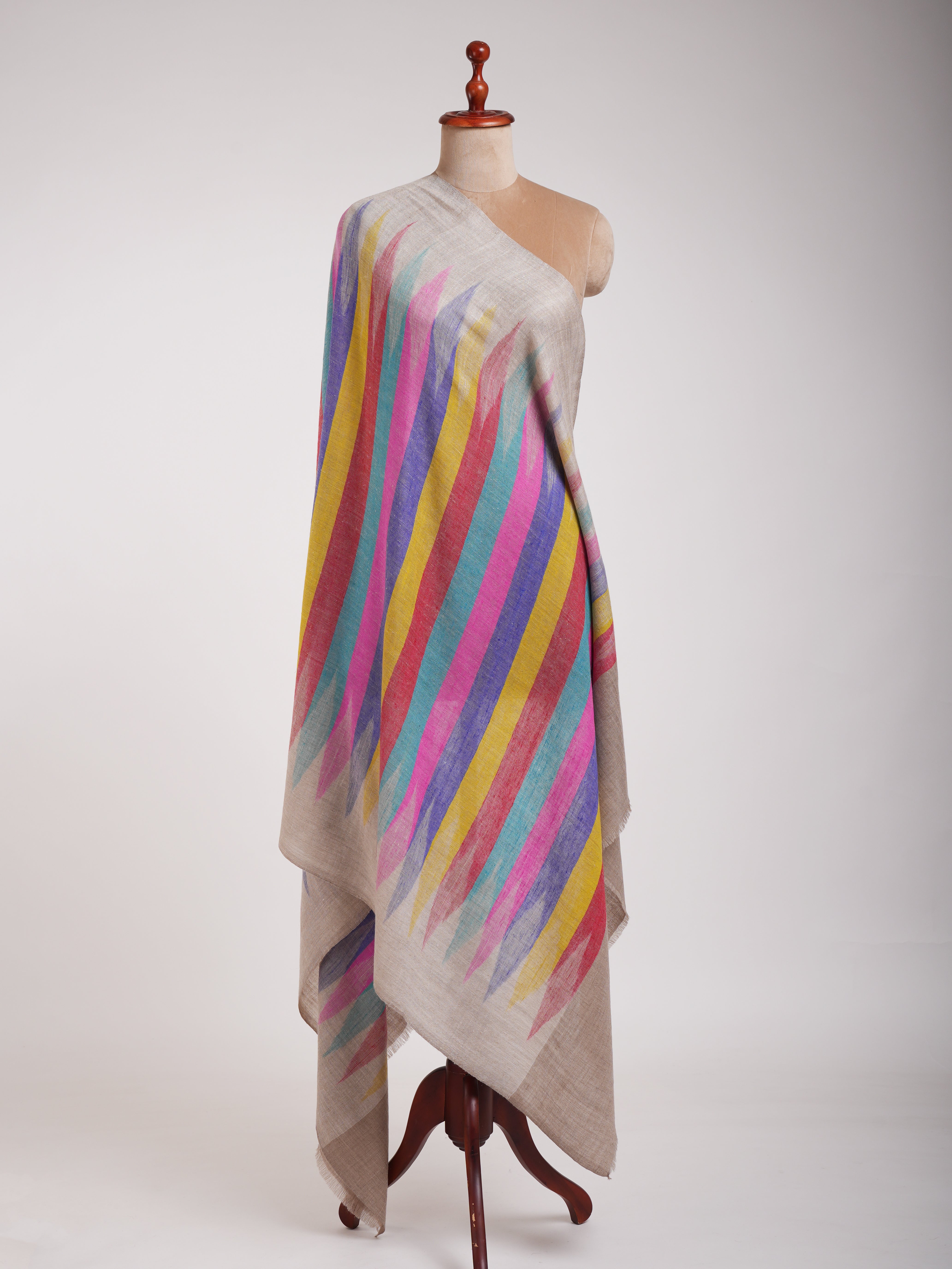 Handloomed Soft Cashmere Pashmina  Ikat Shawl