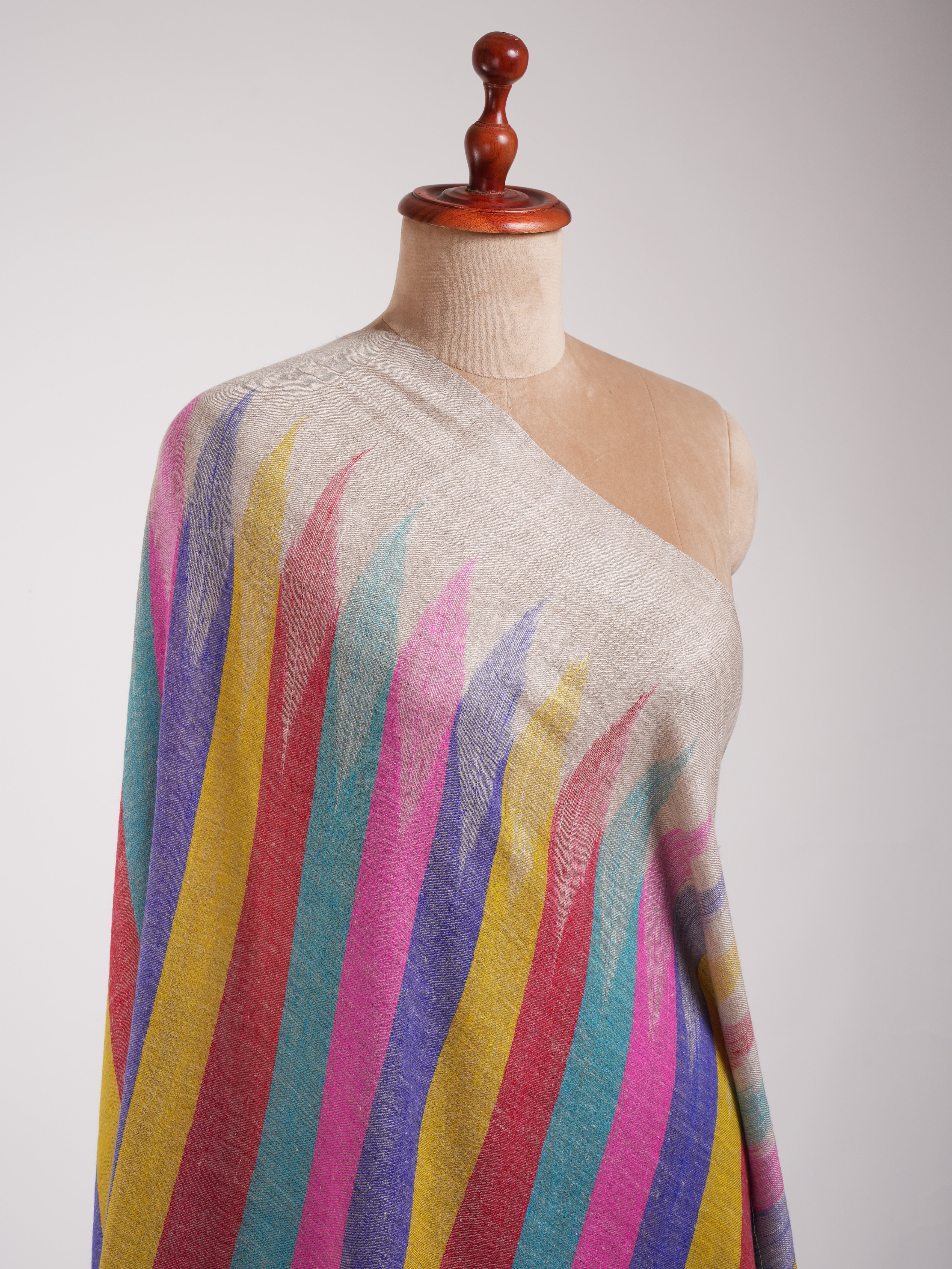 Handloomed Soft Cashmere Pashmina  Ikat Shawl