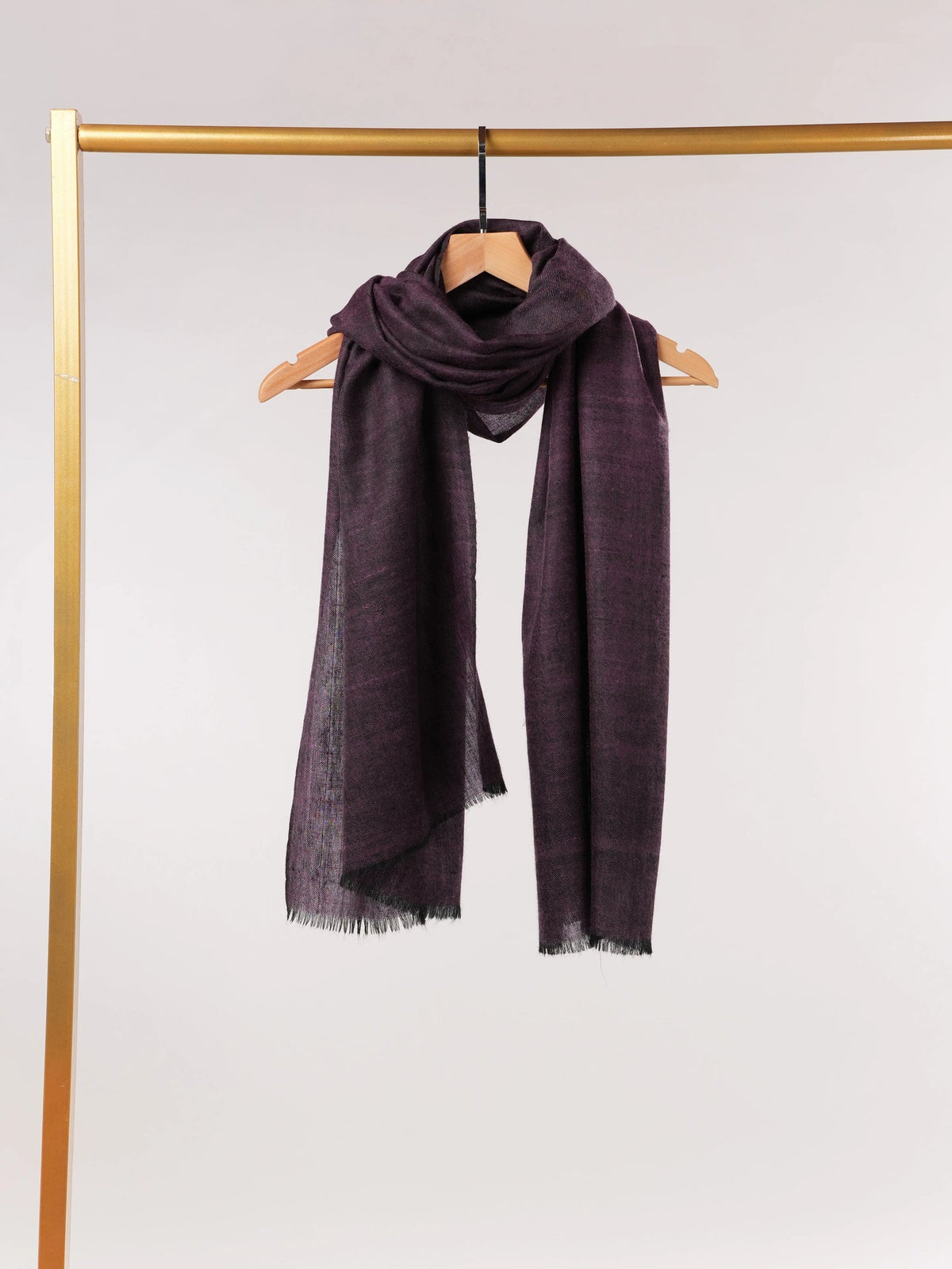 Pure Cashmere Scarf with Cross Shade Handwoven