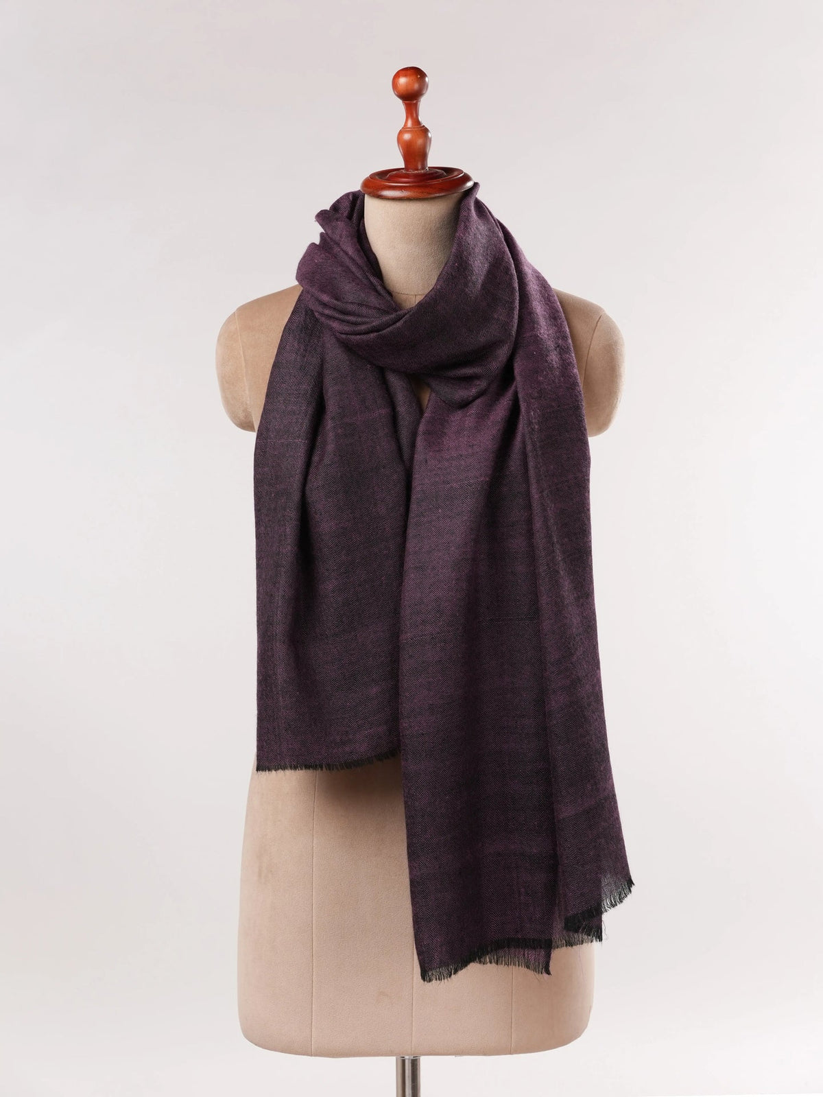 Pure Cashmere Scarf with Cross Shade Handwoven