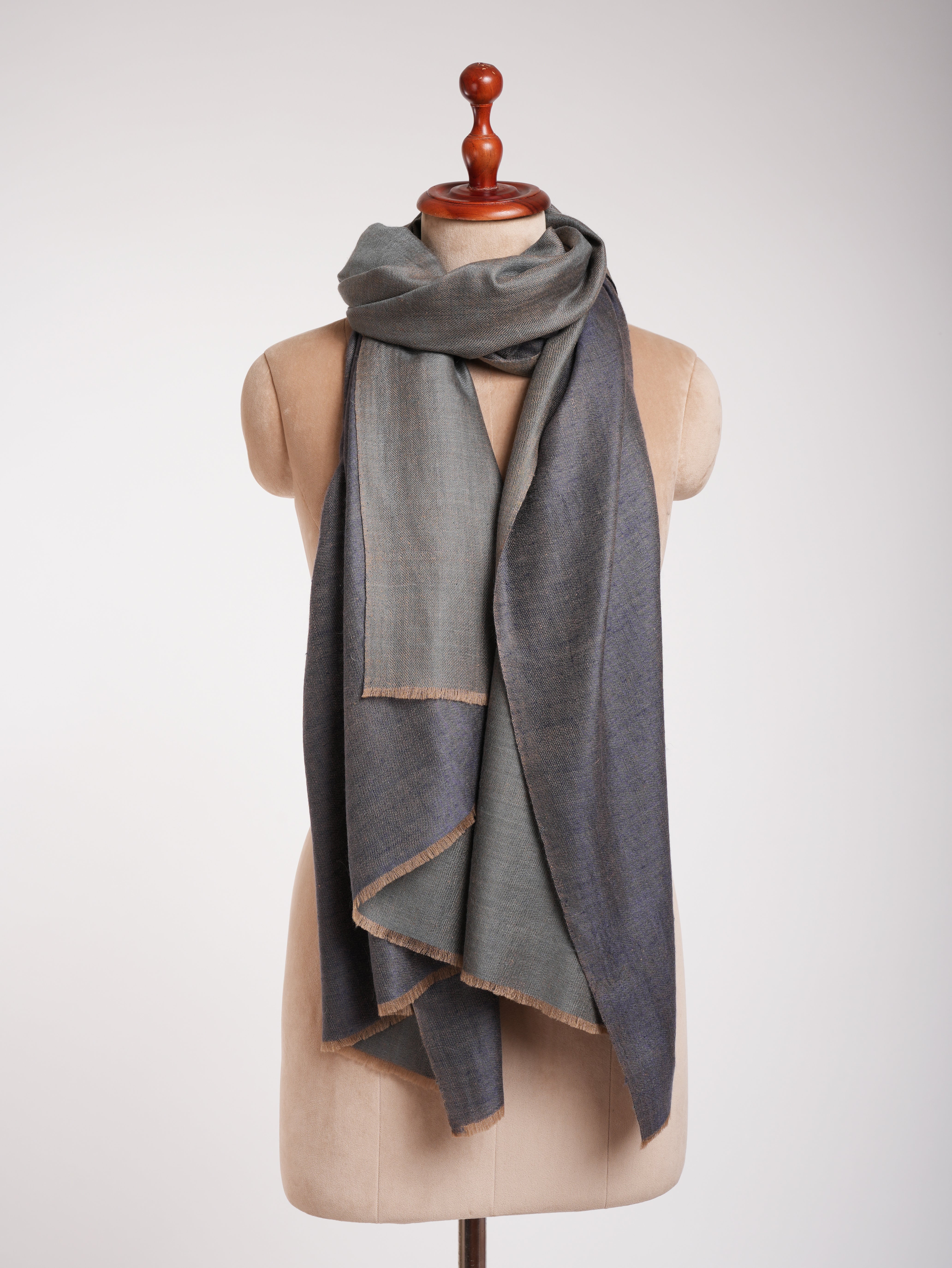 Gray Dorukha Cashmere Pashmina Wrap