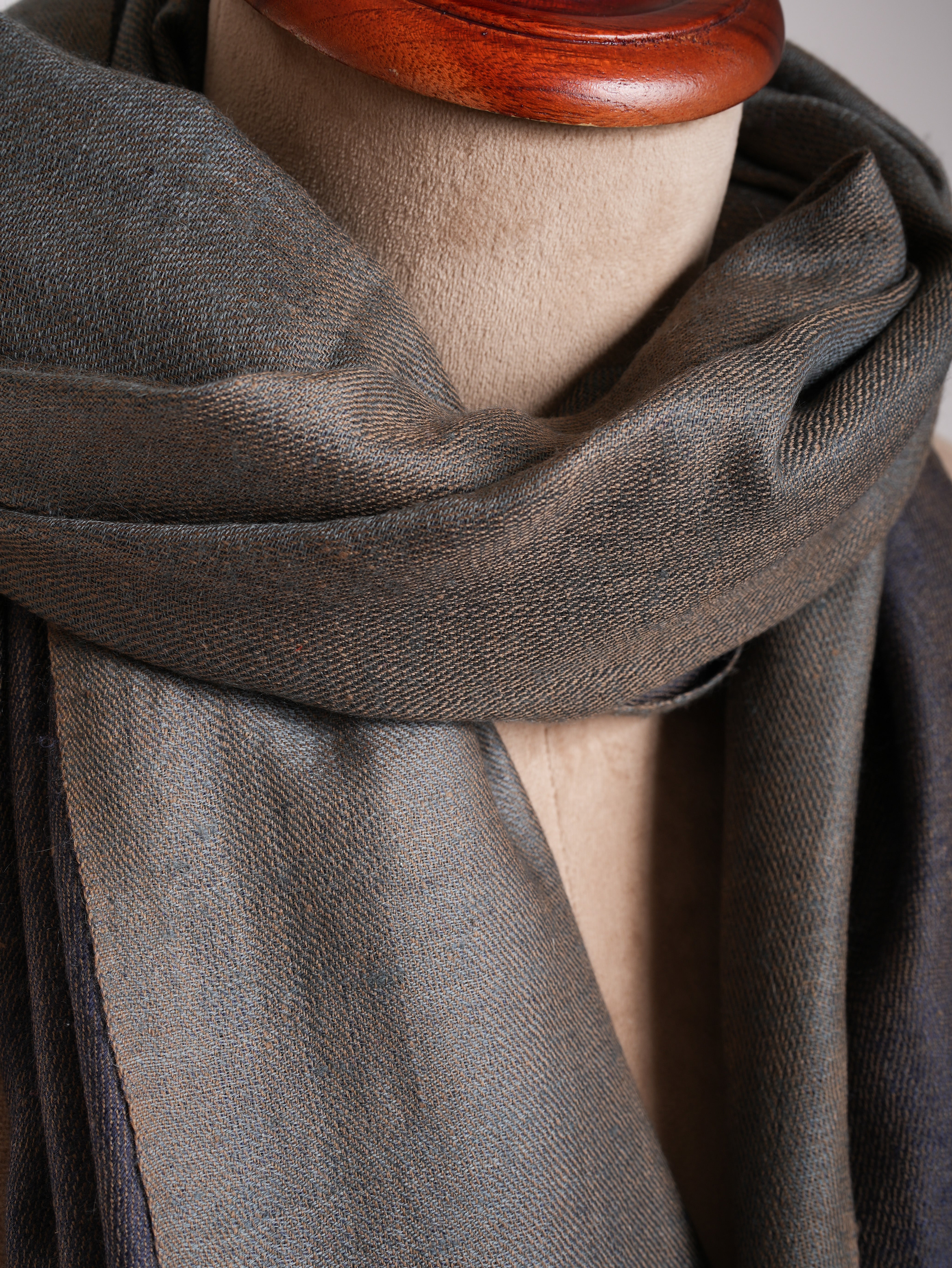 Gray Dorukha Cashmere Pashmina Wrap