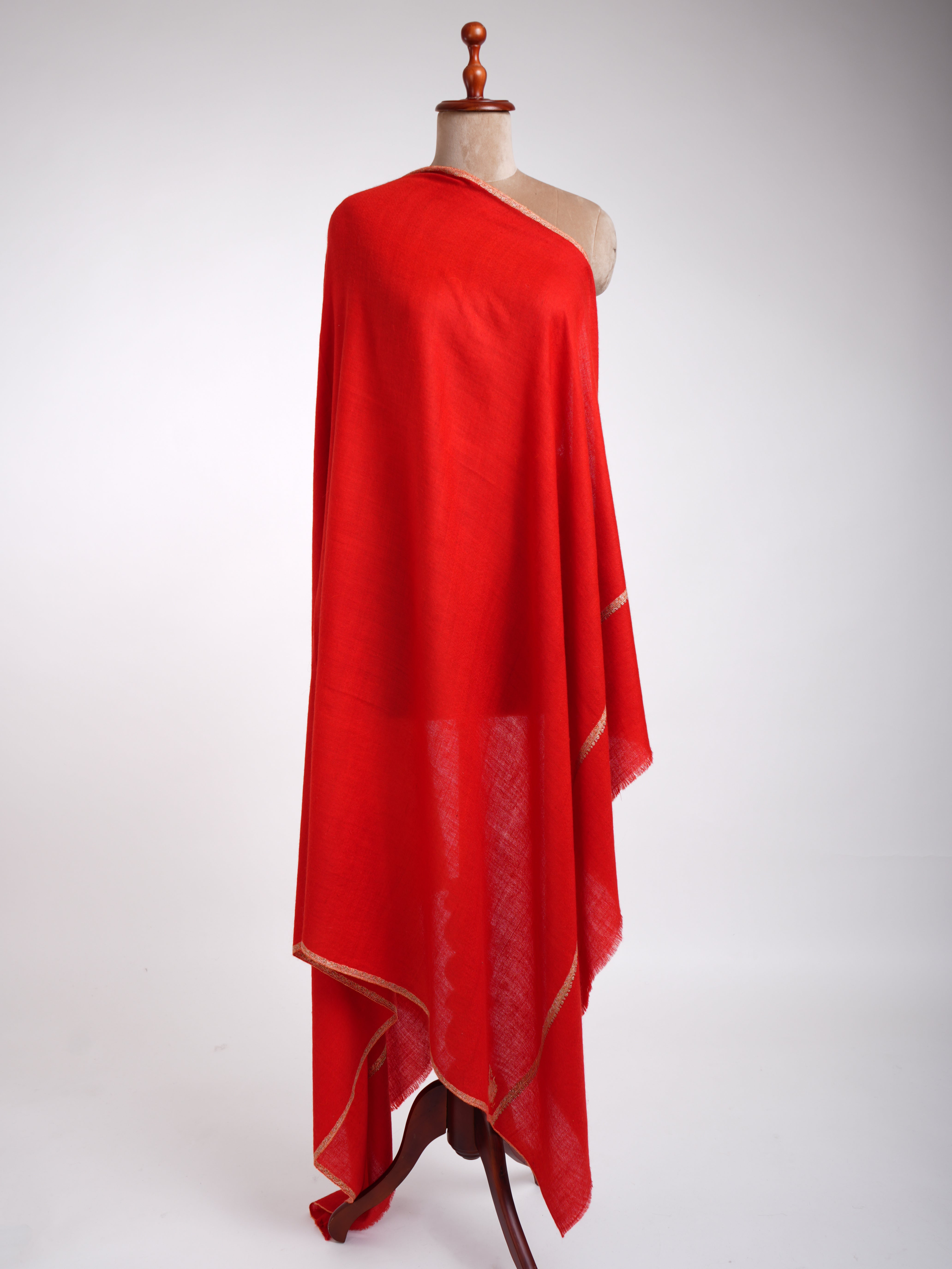 Baildar Handmade Bridal Pashmina Shawl Red