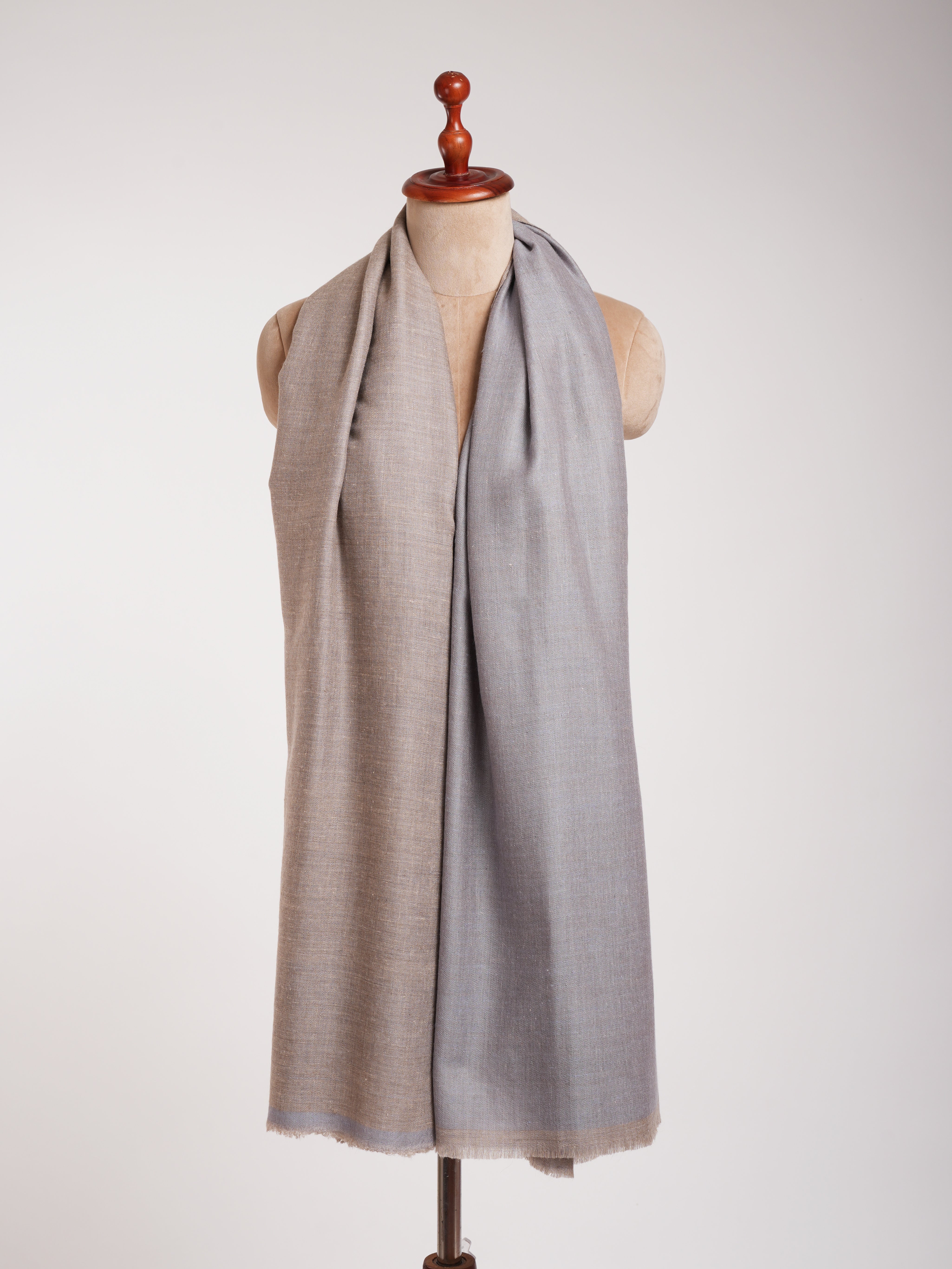 Scialle Pashmina Dualshade grigio lilla e beige