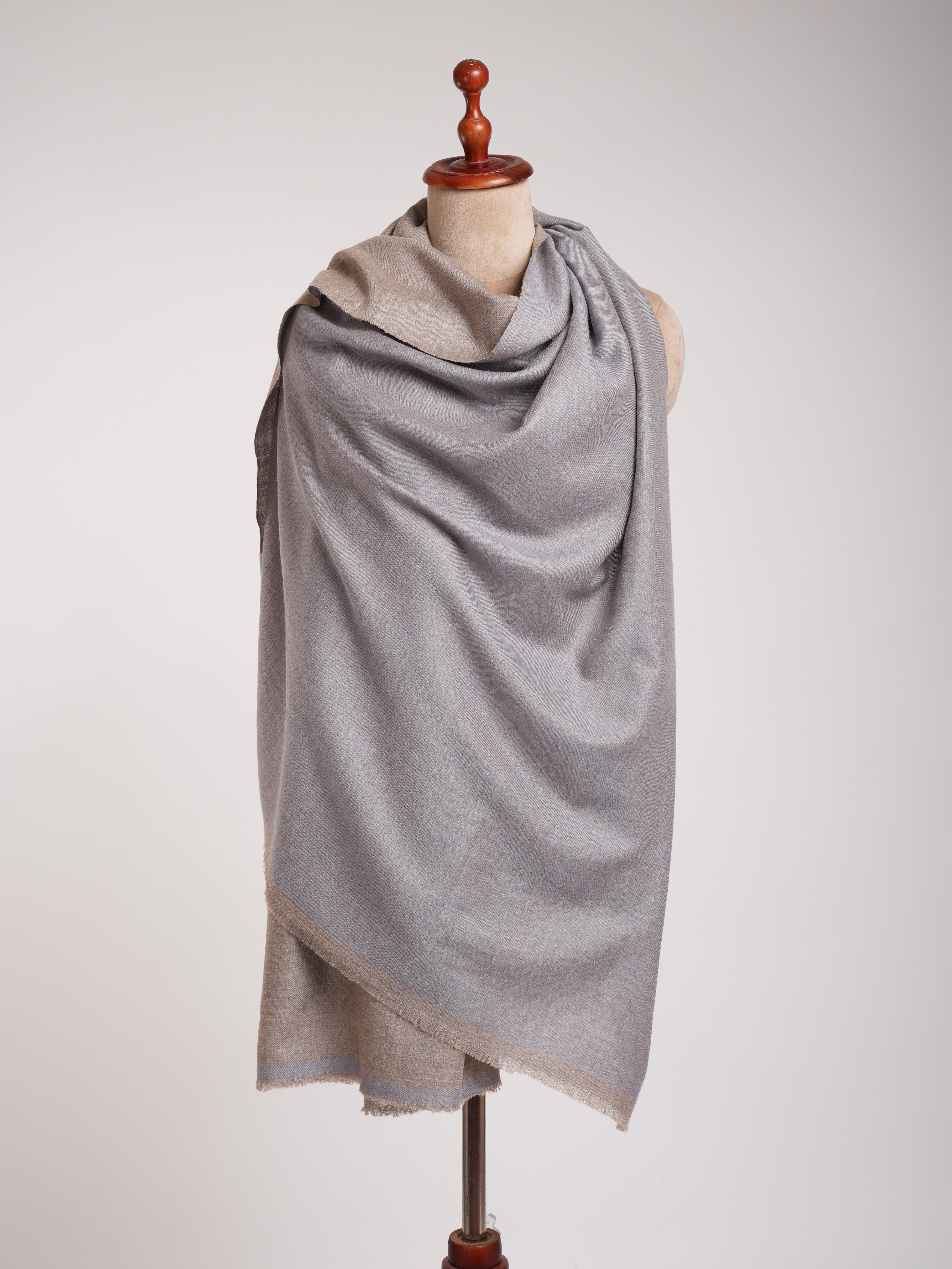 Scialle Pashmina Dualshade grigio lilla e beige