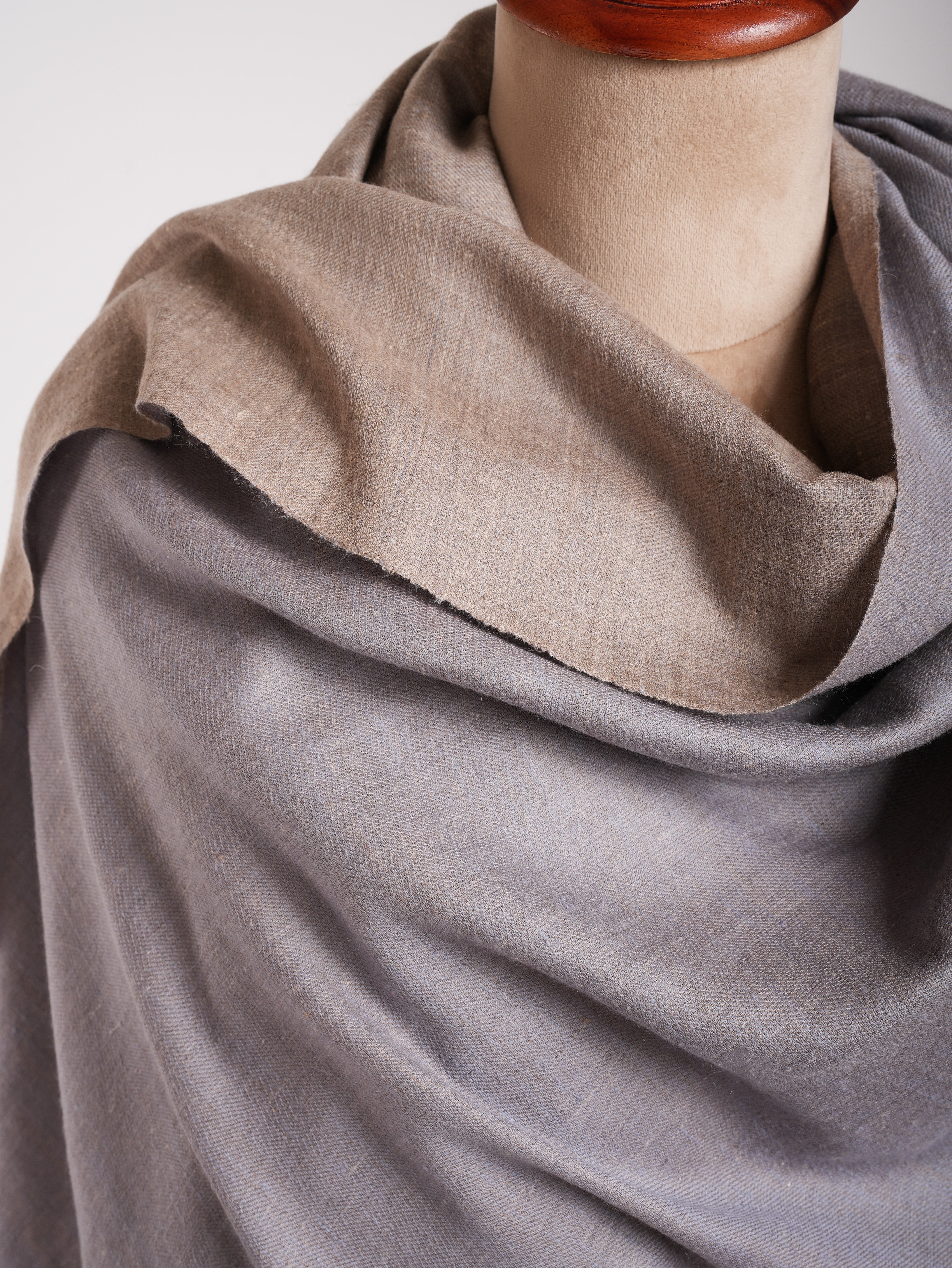 Scialle Pashmina Dualshade grigio lilla e beige