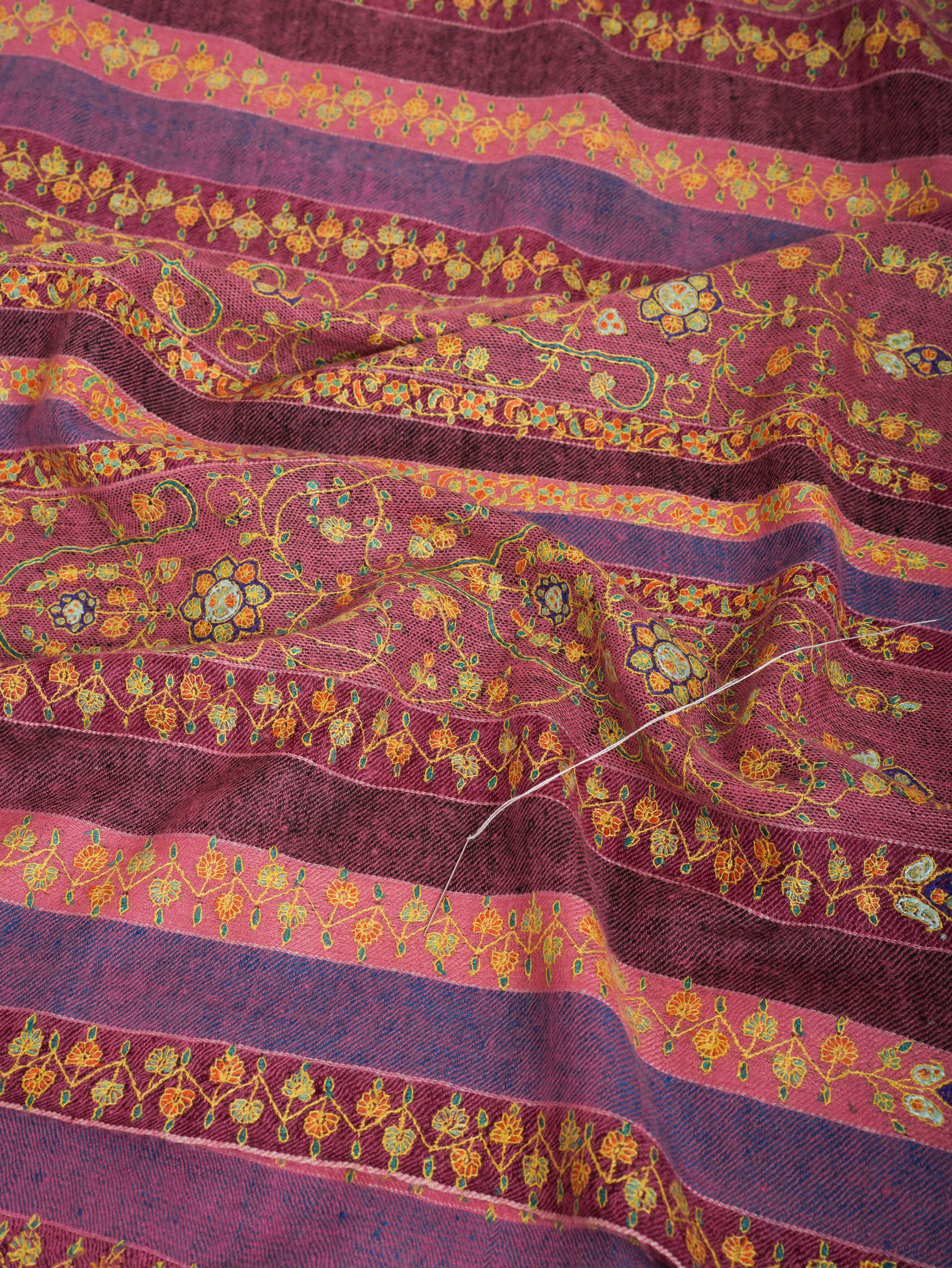 Stripes Handwork Kashmiri Pashmina Shawl