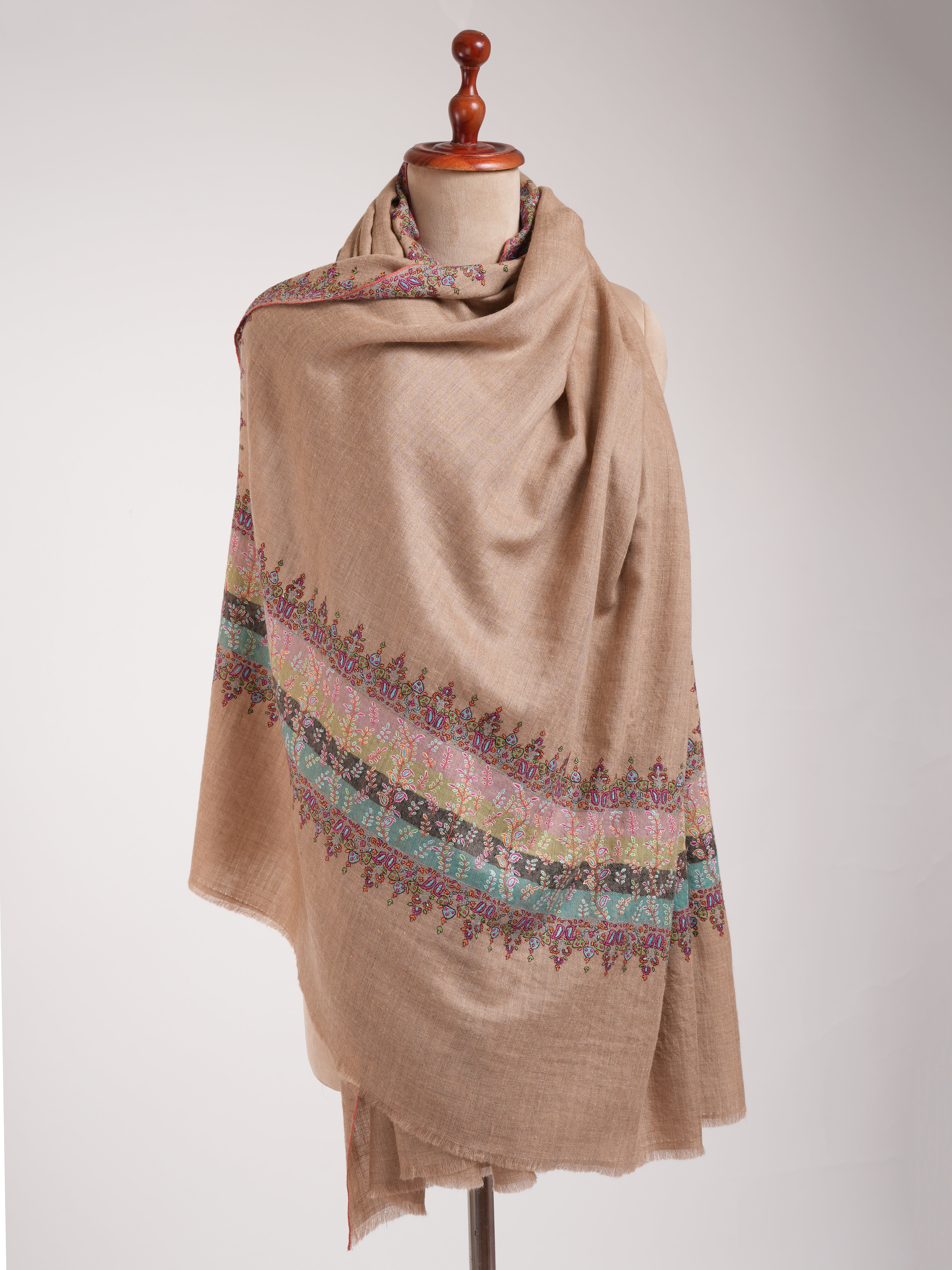 Sozni Embroidered Cashmere Pashmina Shawl