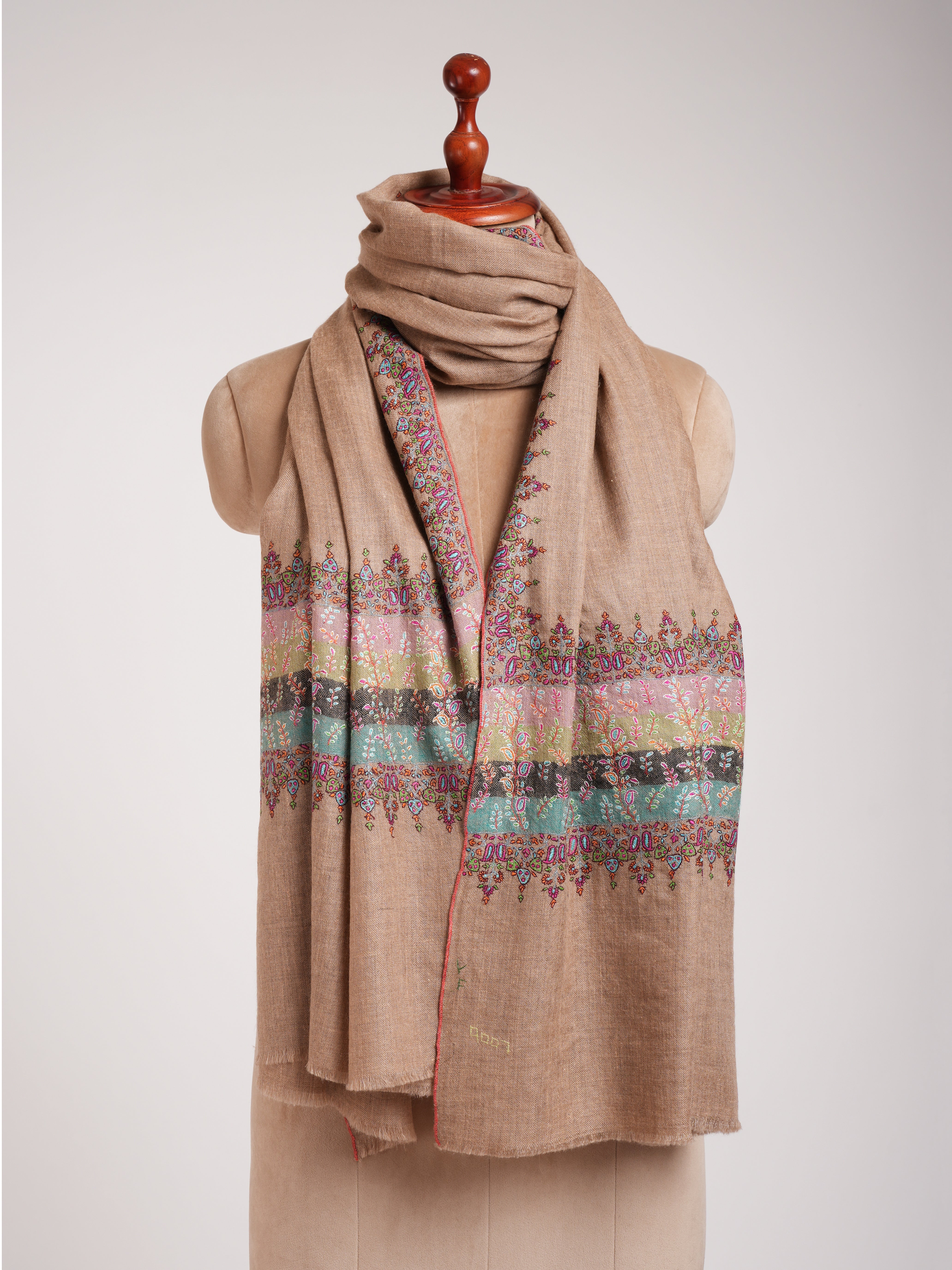 Sozni Embroidered Cashmere Pashmina Shawl