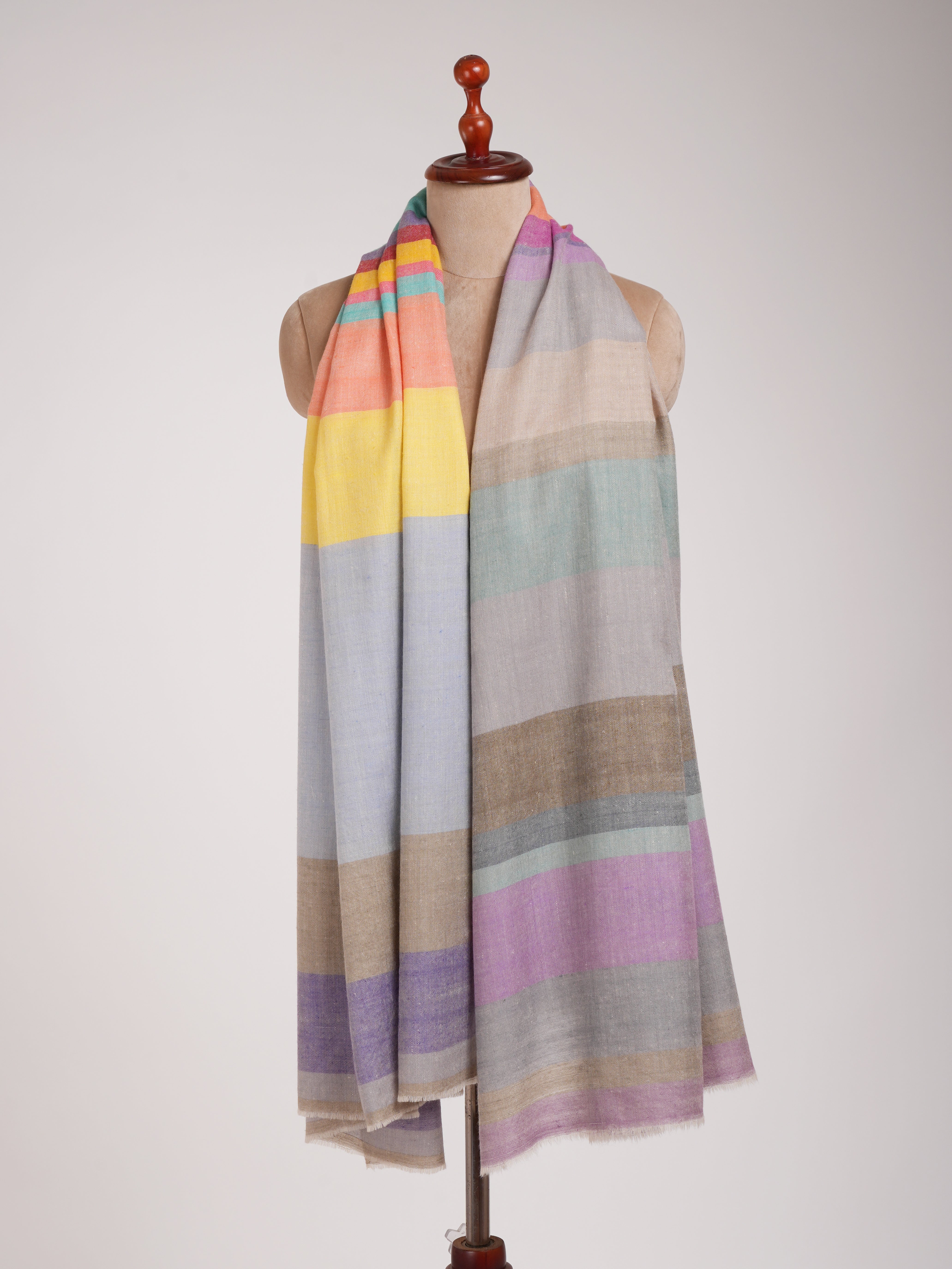 Multicolor Handwoven Pure Pashmina Shawl