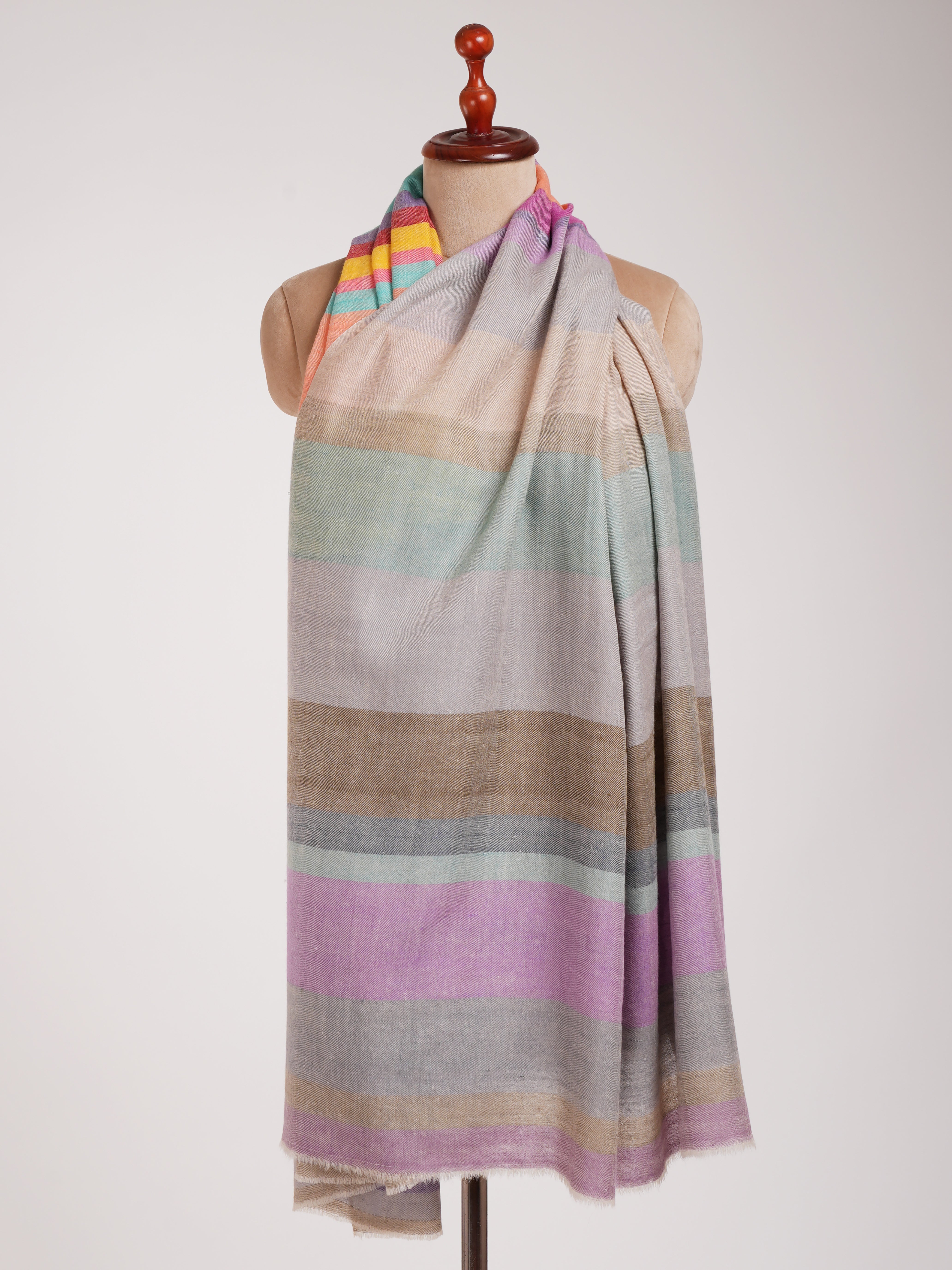 Multicolor Handwoven Pure Pashmina Shawl