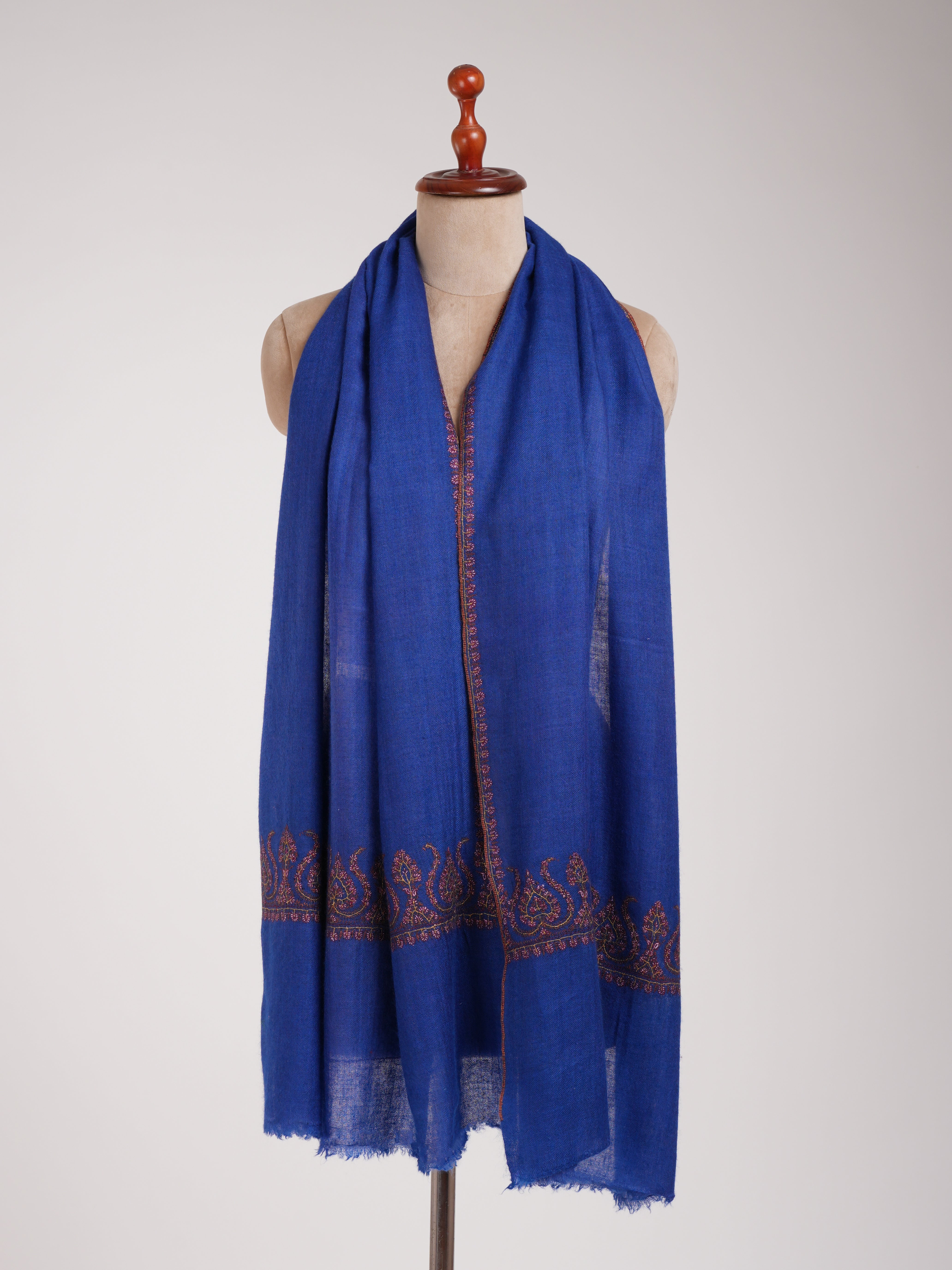 Palla Embroidered Electric Blue Pure Cashmere