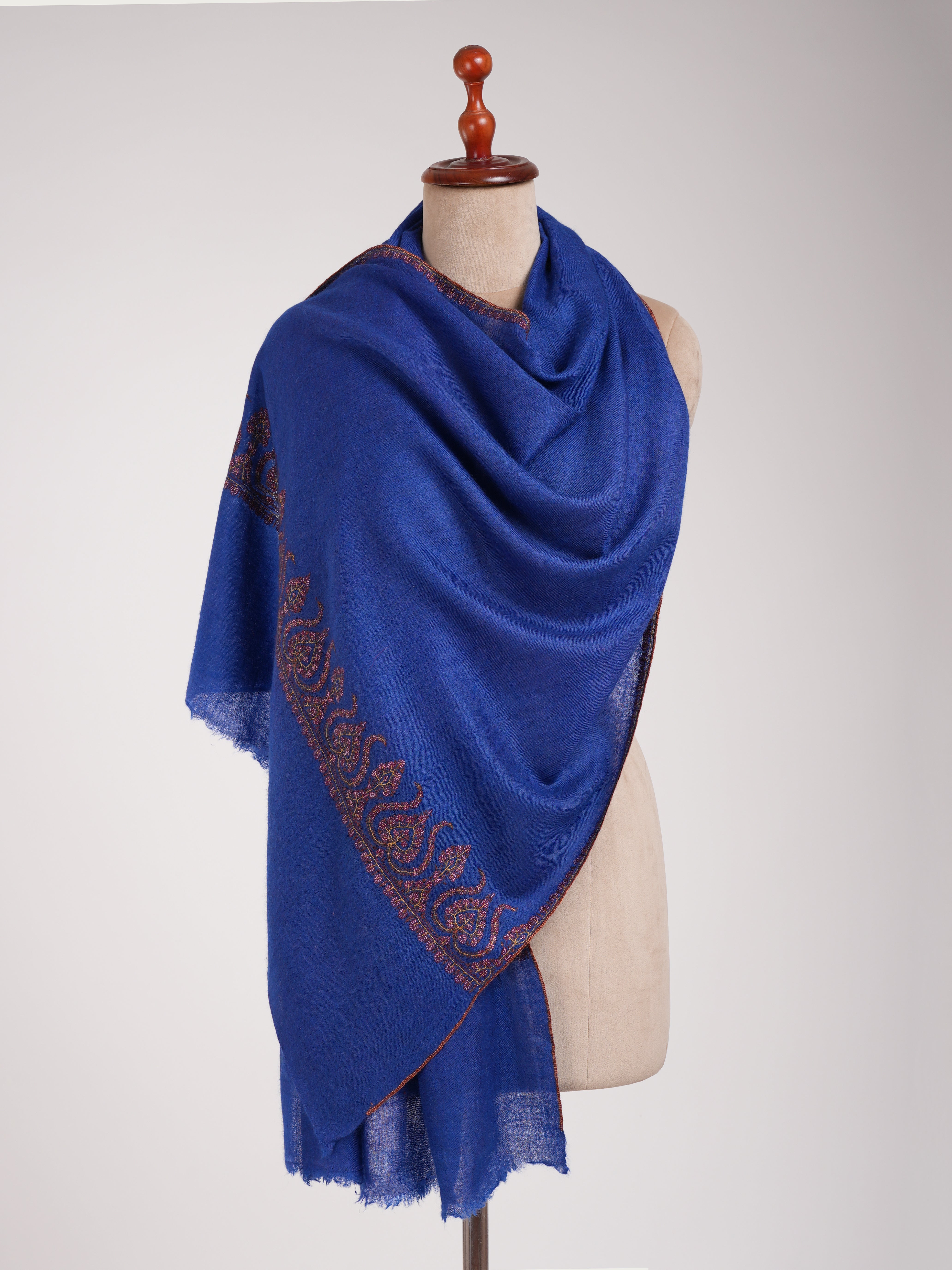 Palla Embroidered Electric Blue Pure Cashmere