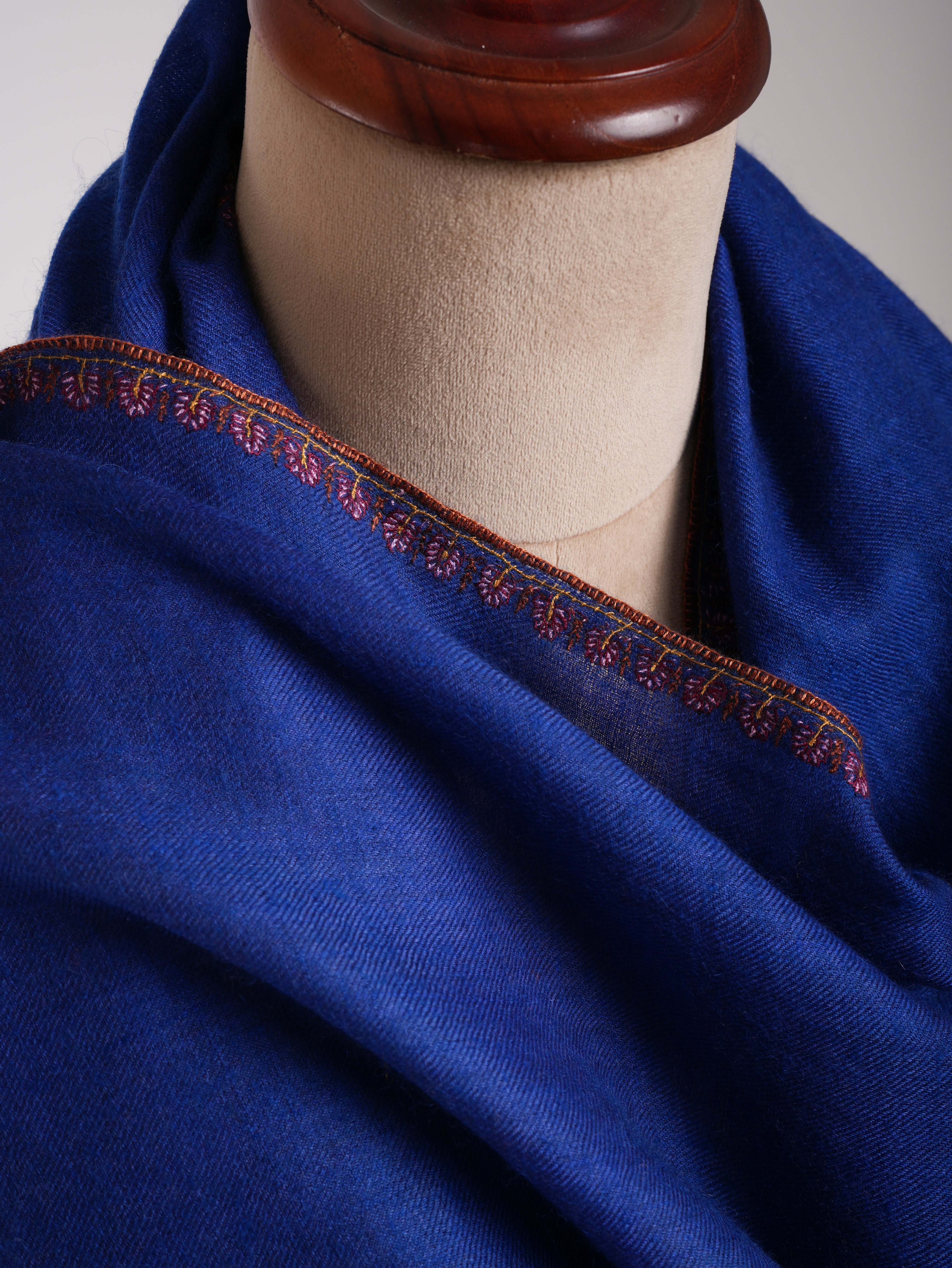 Palla Embroidered Electric Blue Pure Cashmere