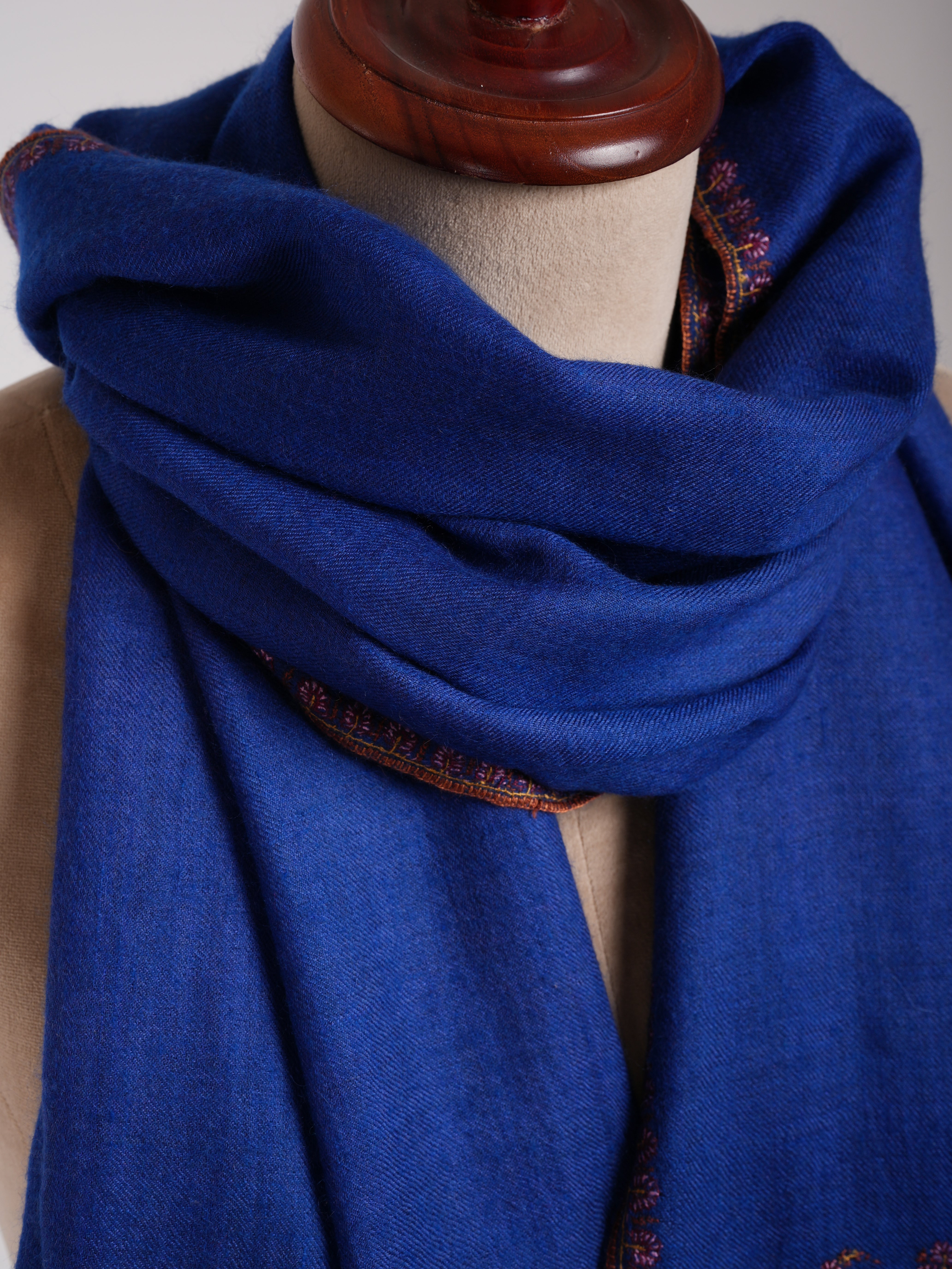 Palla Embroidered Electric Blue Pure Cashmere