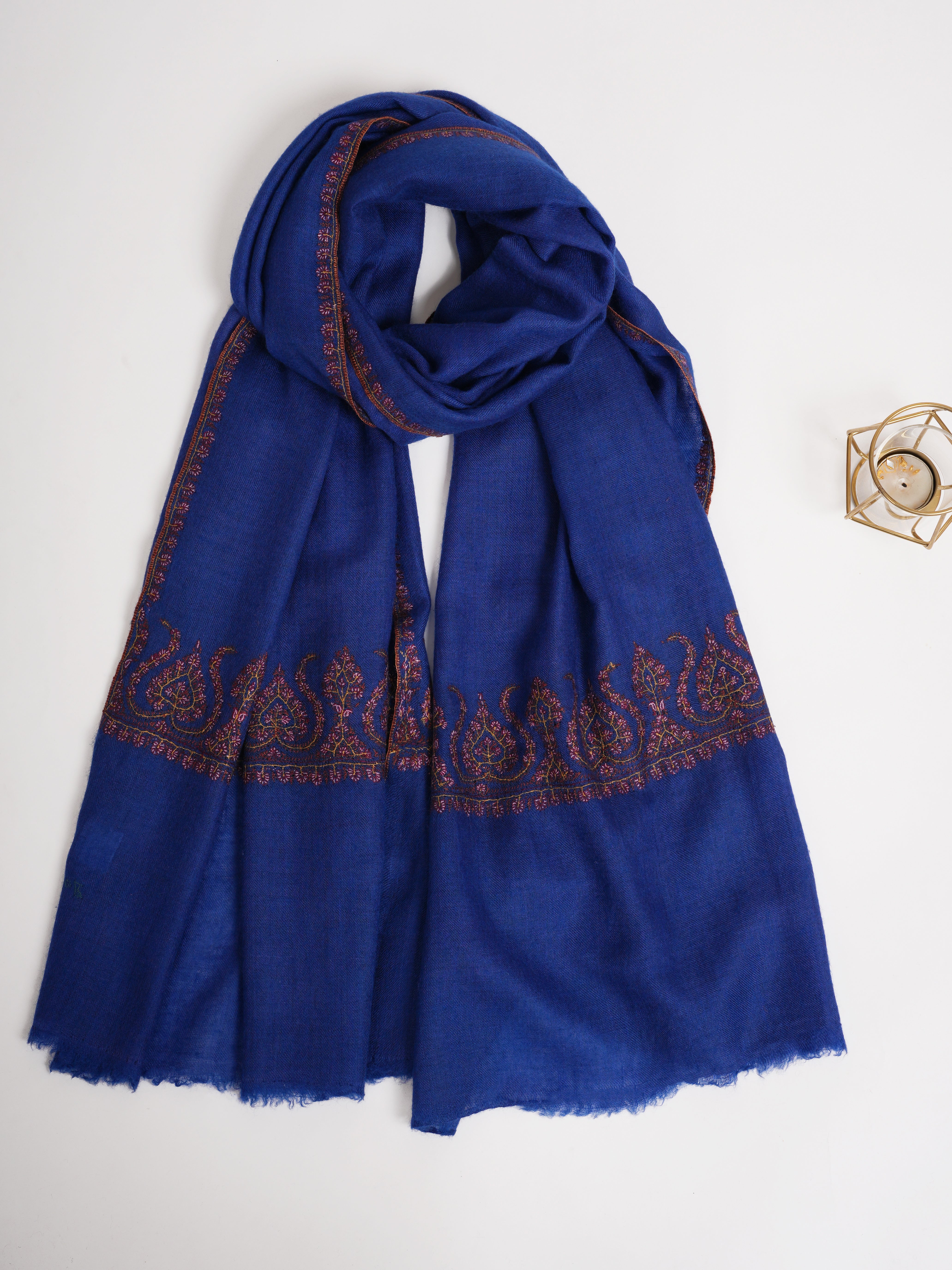 Palla Embroidered Electric Blue Pure Cashmere