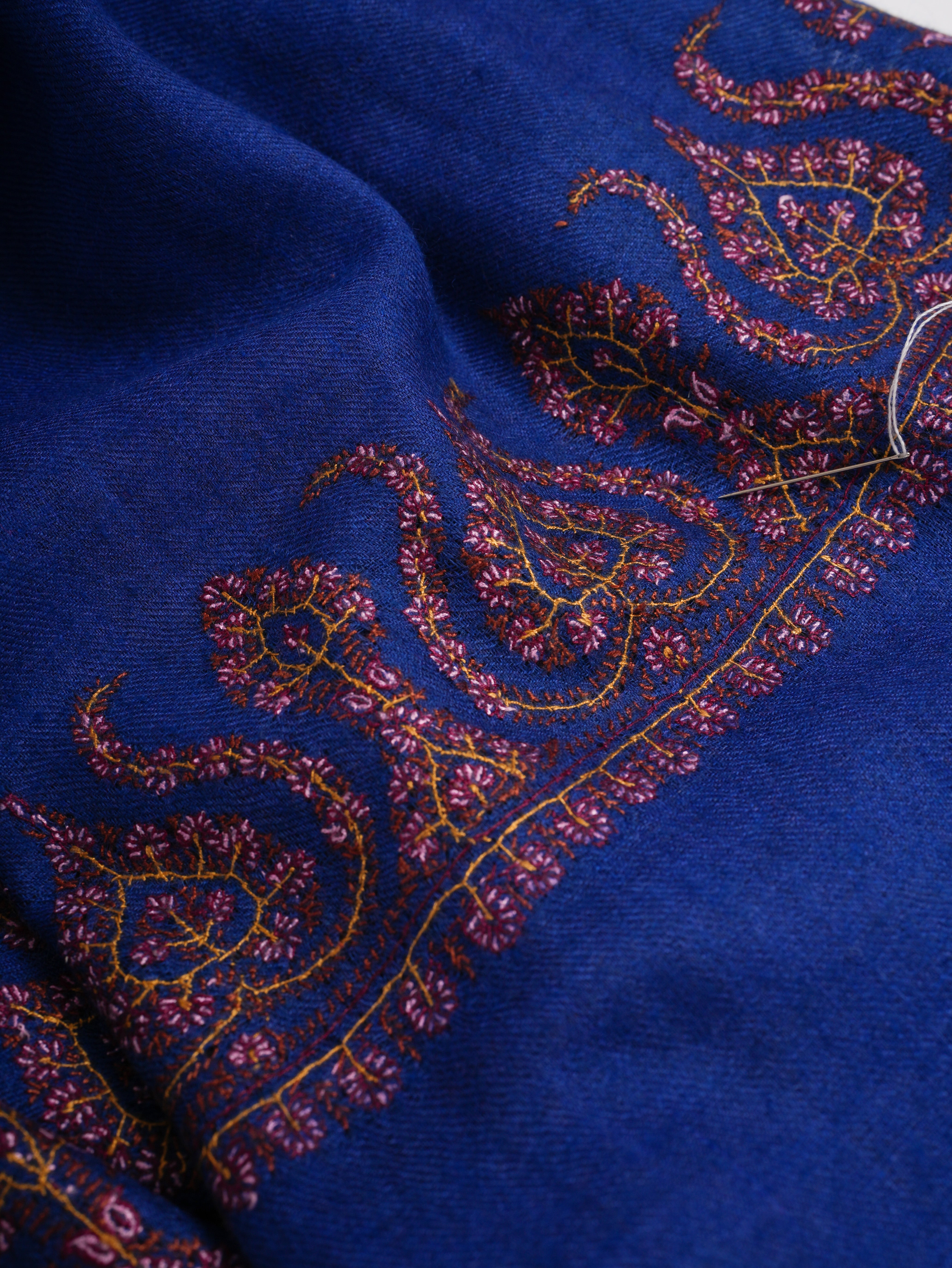 Palla Embroidered Electric Blue Pure Cashmere