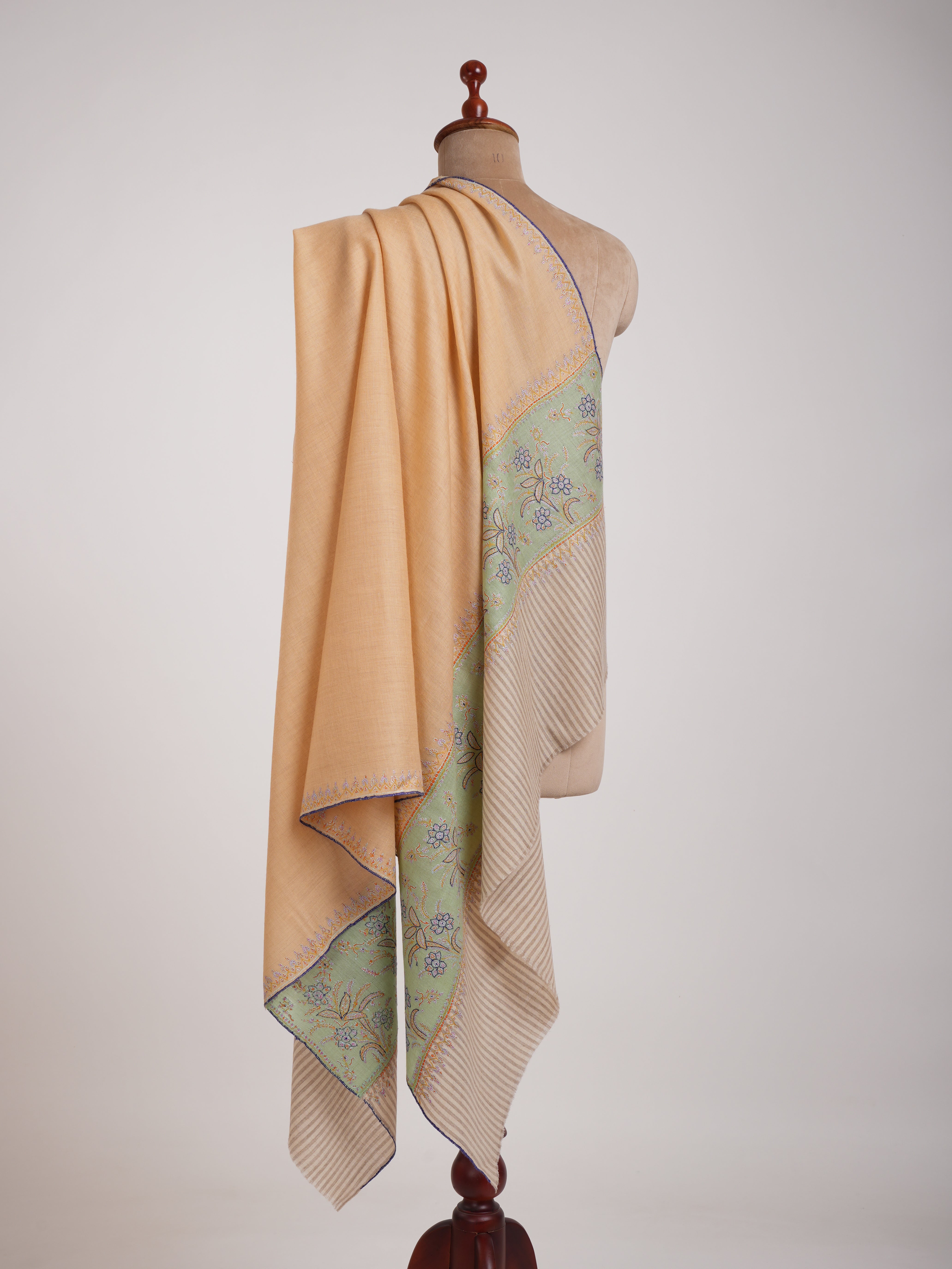 Palla pastel Palla Broided authentique Cachemire Pashmina châle