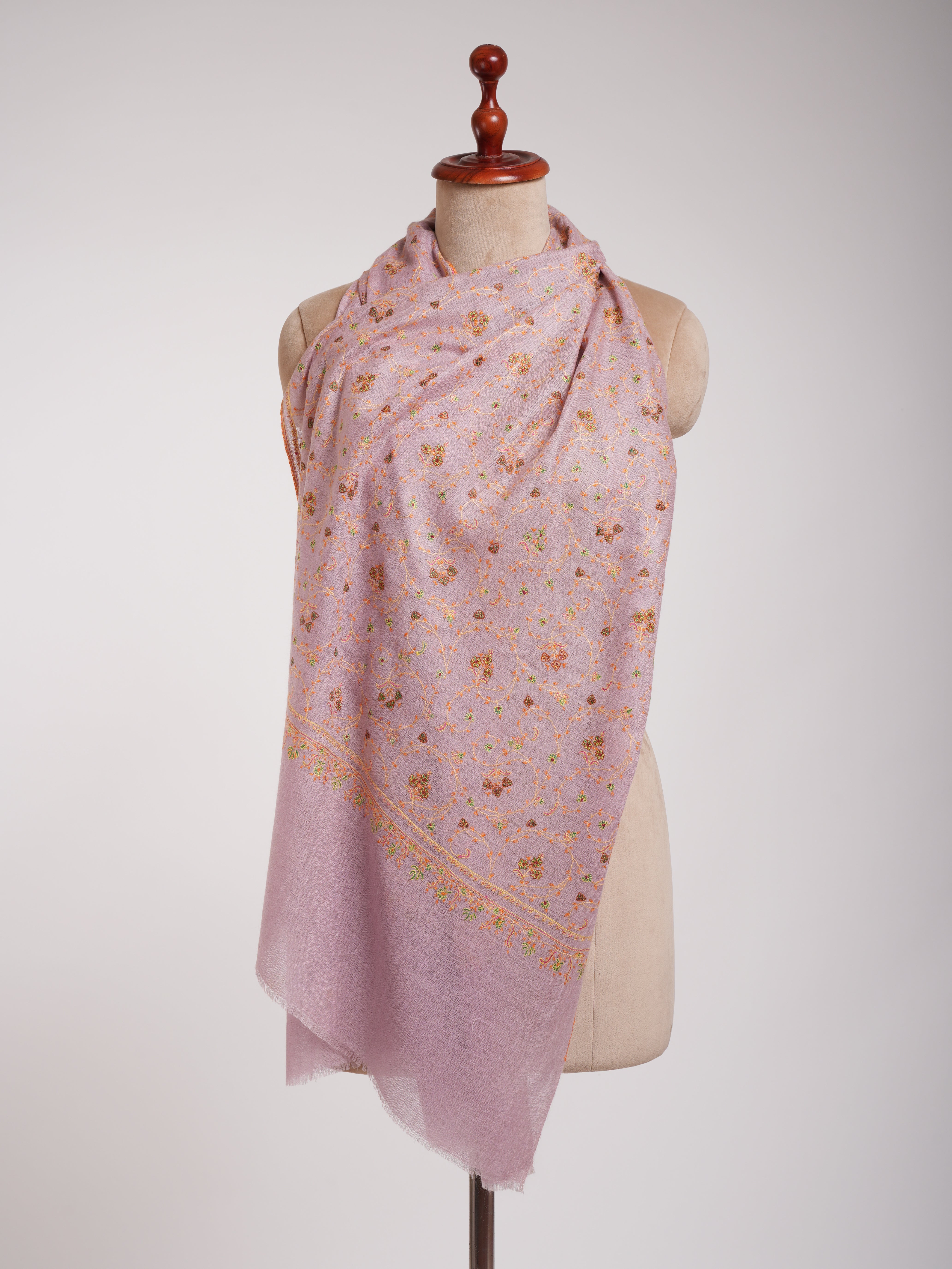 Floral Embroidered Indian Cashmere Pashmina Scarf